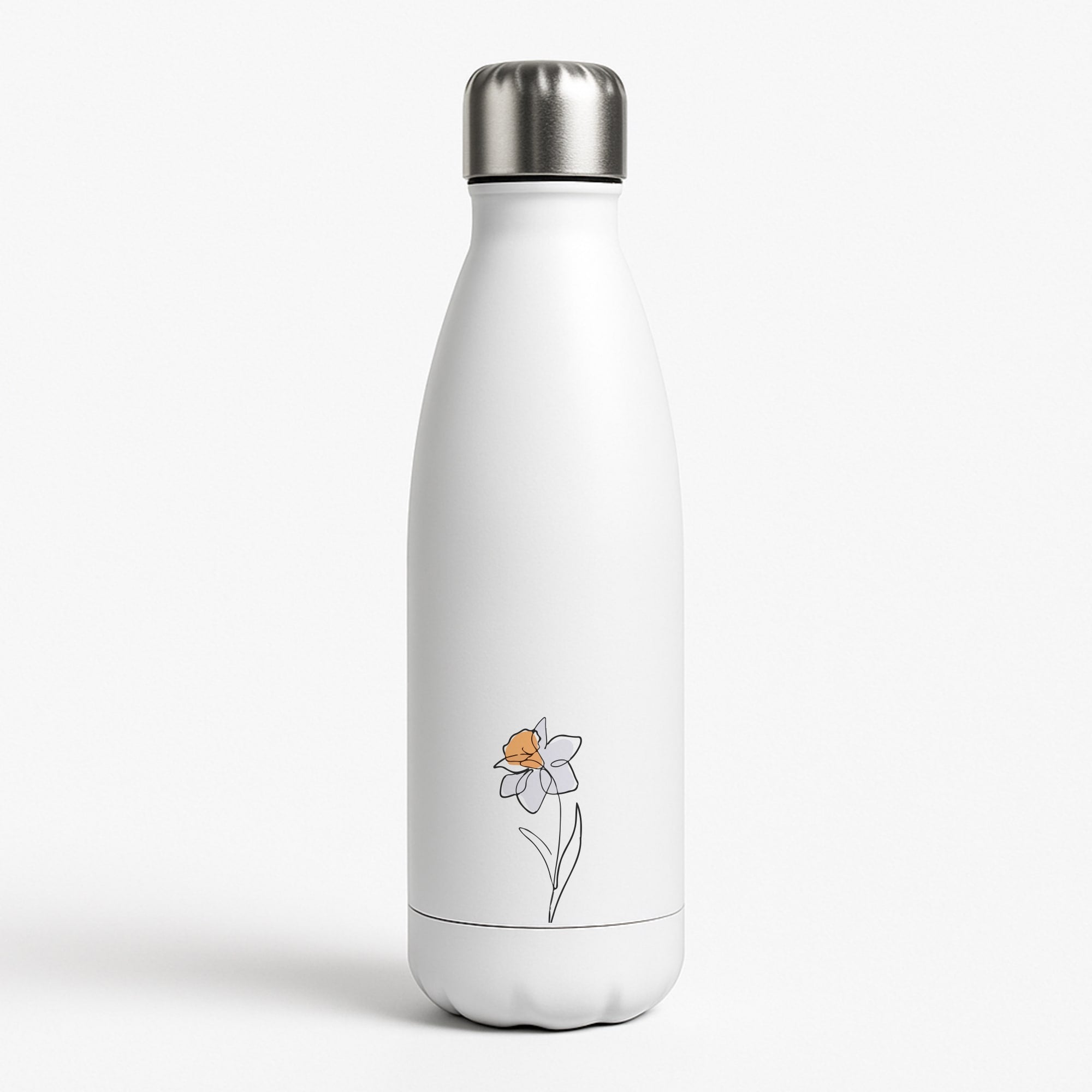 Spring Daffodil White Water Bottle