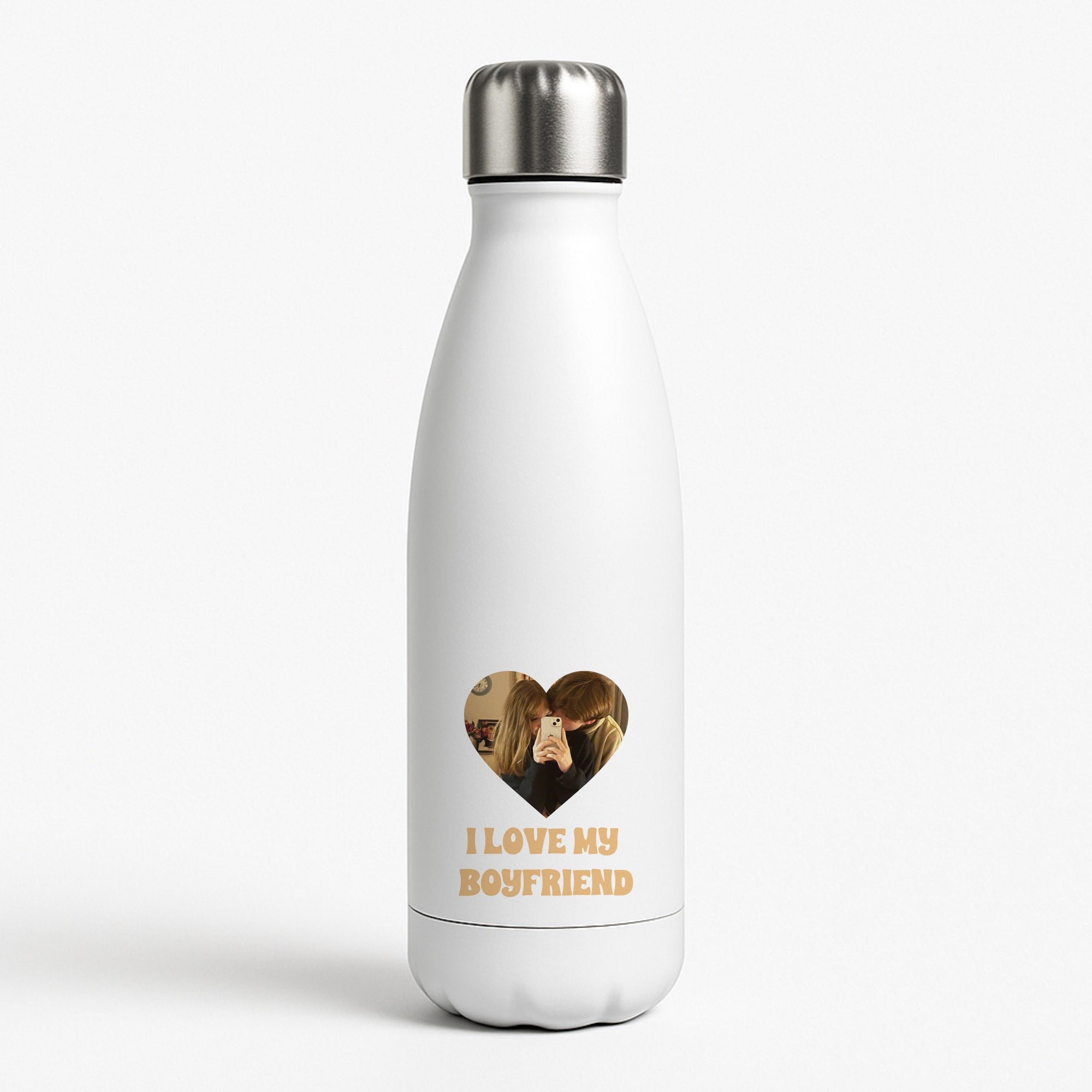I Love My Boyfriend - Personalised Couples Water Bottle
