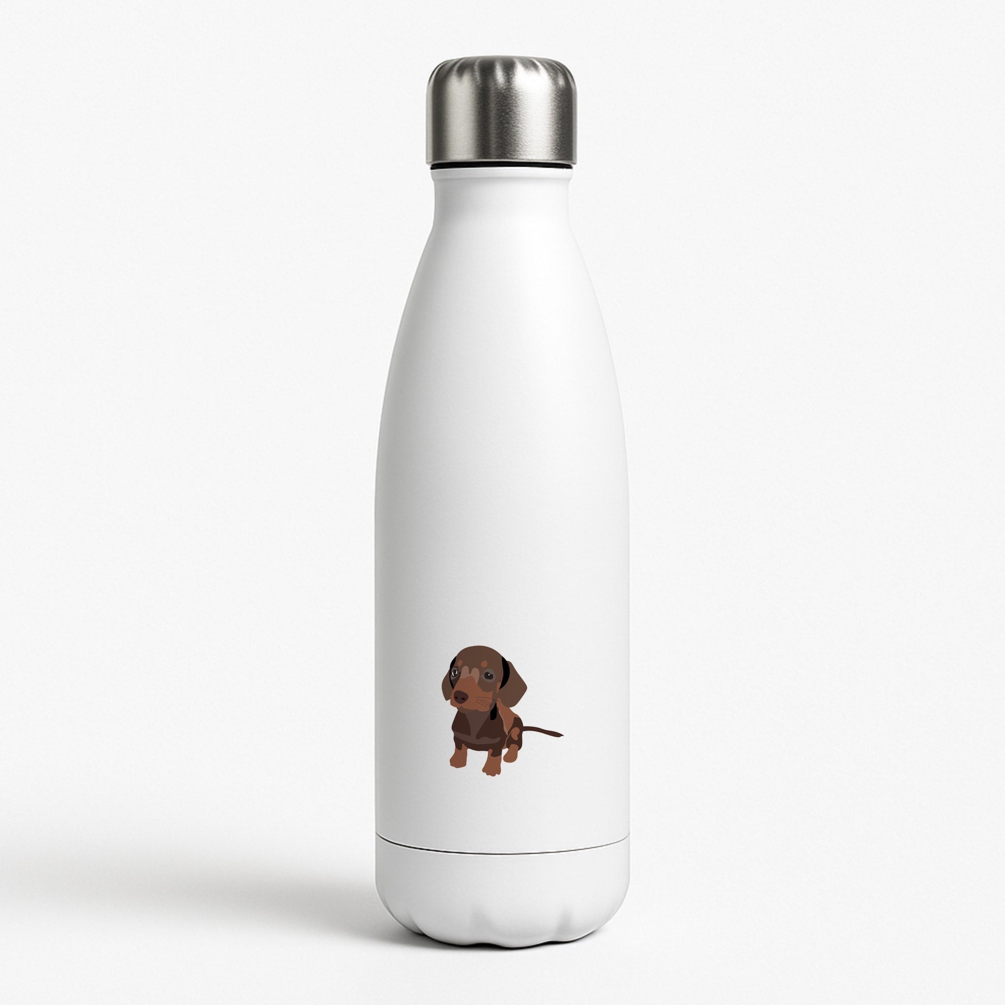 Brown - Dachshunds White Water Bottle