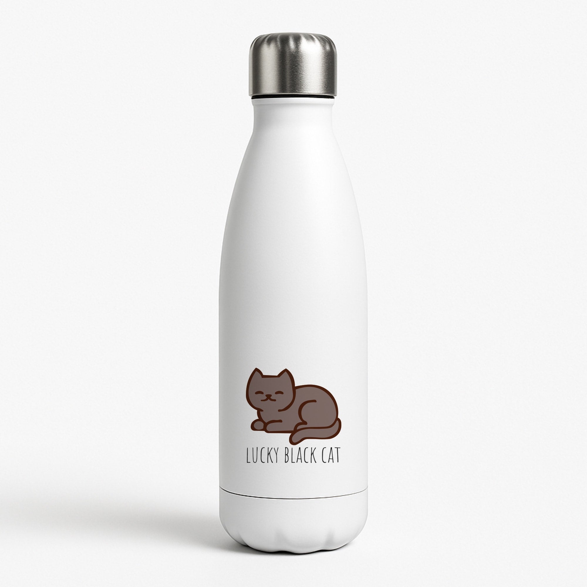 Lucky Black Cat - Cats White Water Bottle