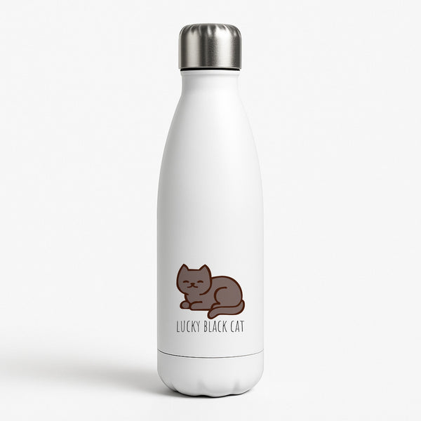 Lucky Black Cat - Cats White Water Bottle