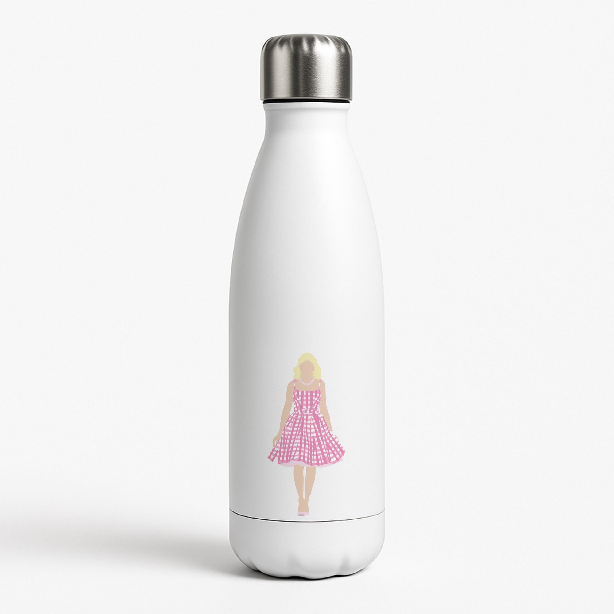 Pink Dress - Margot White Water Bottle