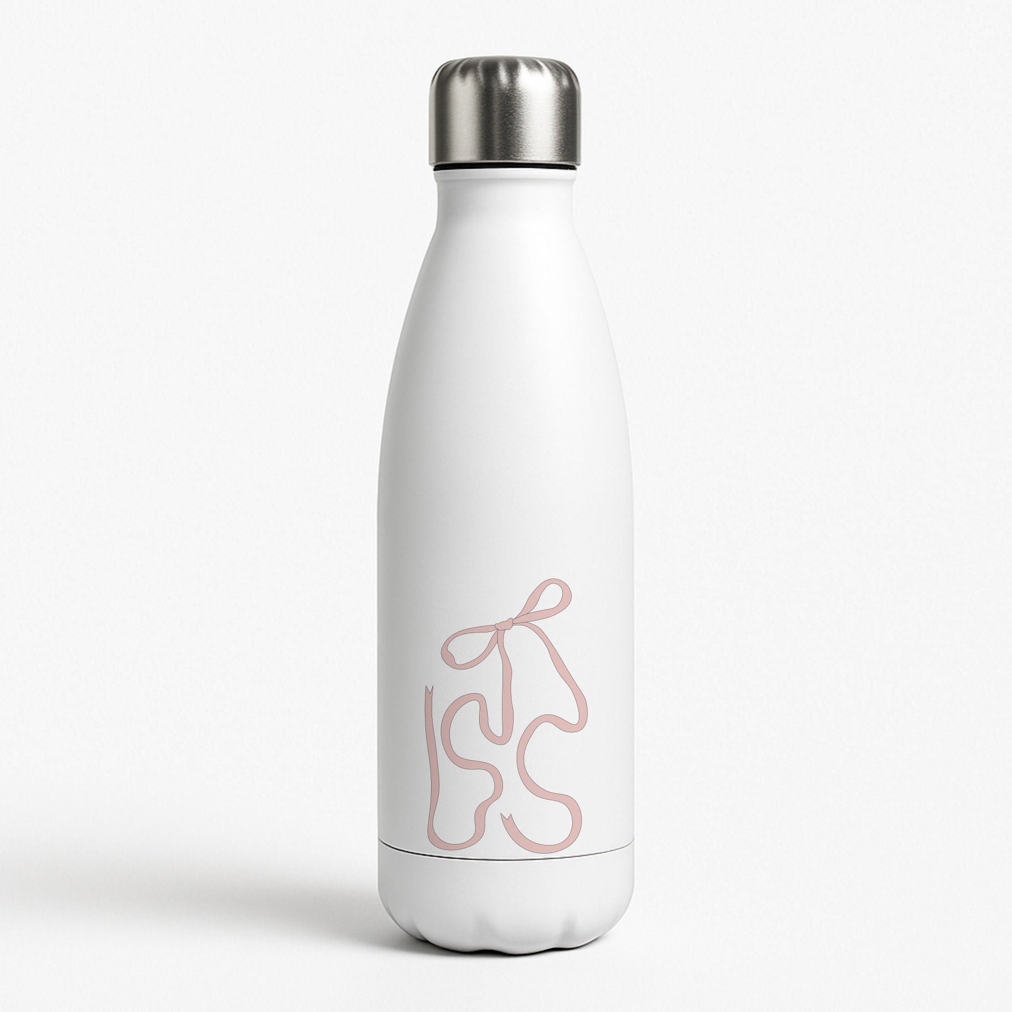 Pink Ribbon White Water Bottle