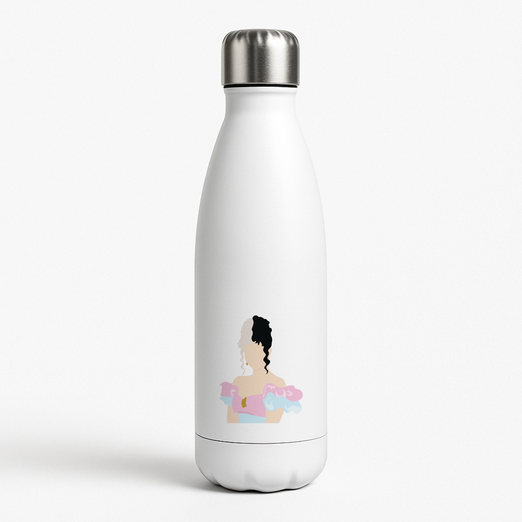 Blue And Pink Dress White Water Bottle