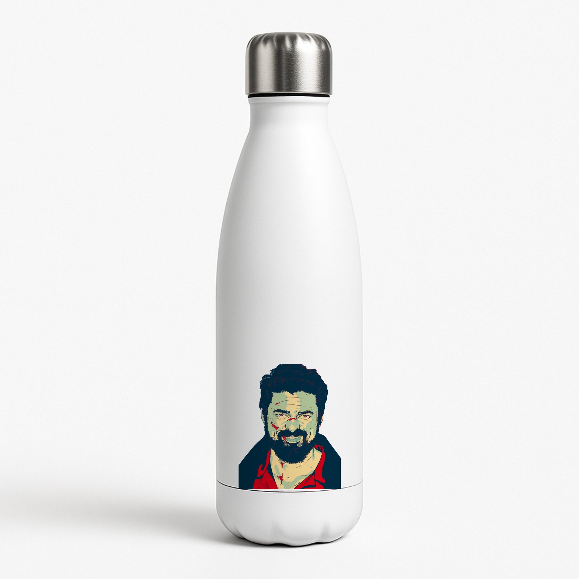 Billy Butcher Face White Water Bottle