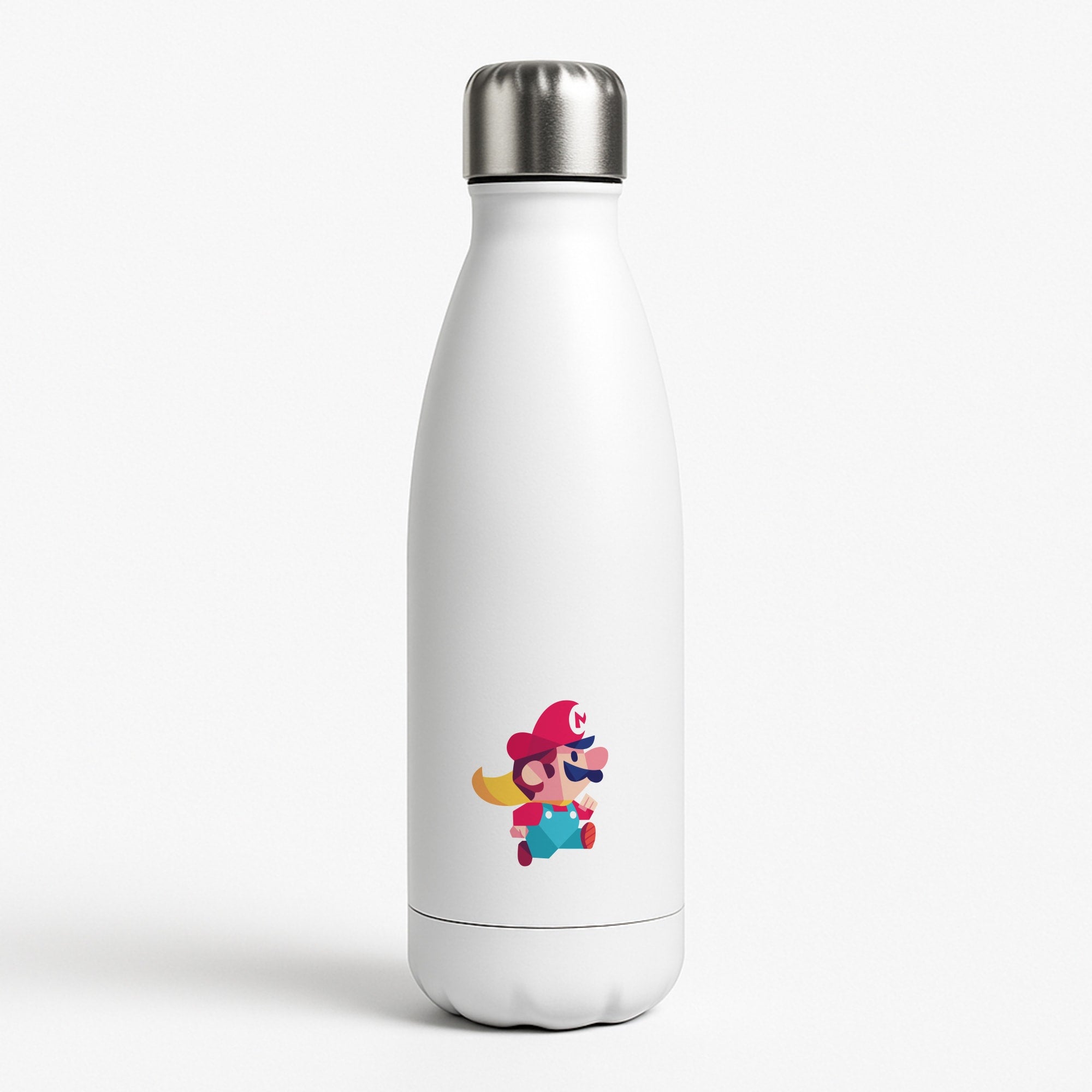 Running Mario - Mario White Water Bottle