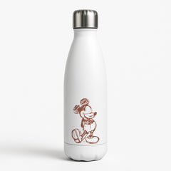 Sketched Mouse Outline Beige Water Bottle