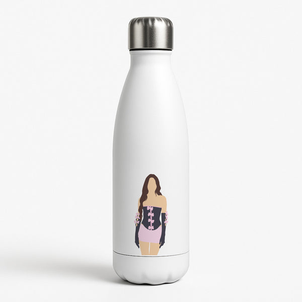 Pink Hearts - Olivia White Water Bottle
