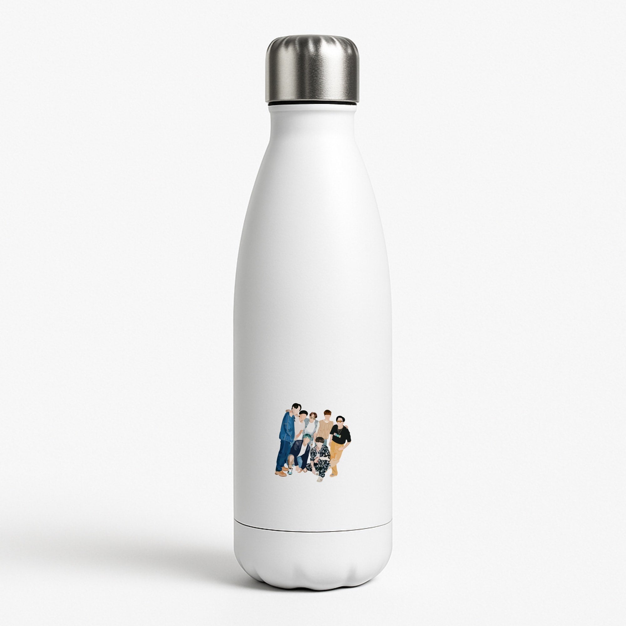 Casual K-Pop Band Band White Water Bottle