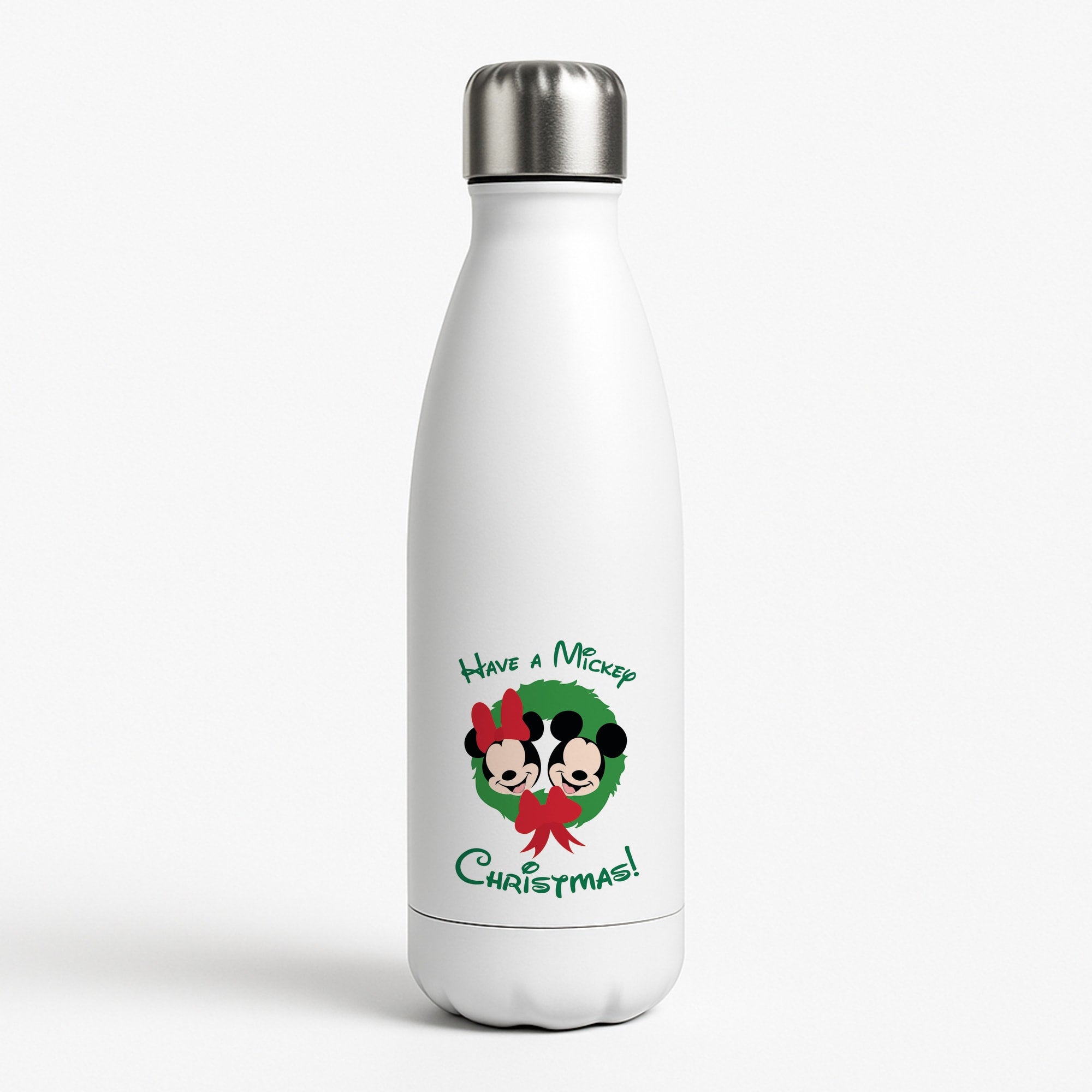 Have A Mickey Christmas White Water Bottle