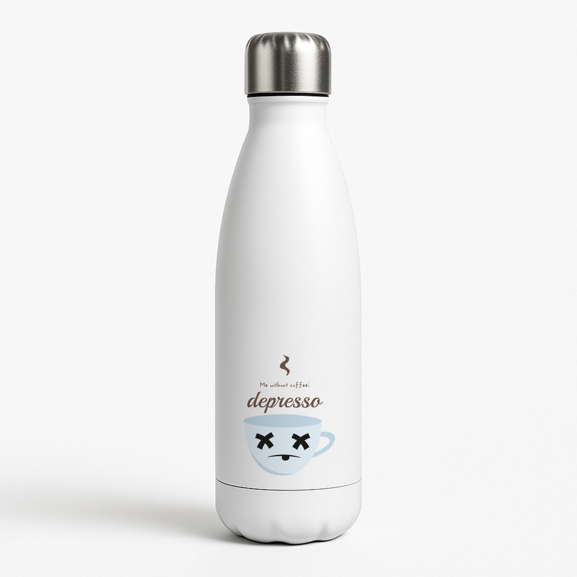 Depresso - Funny Quotes White Water Bottle