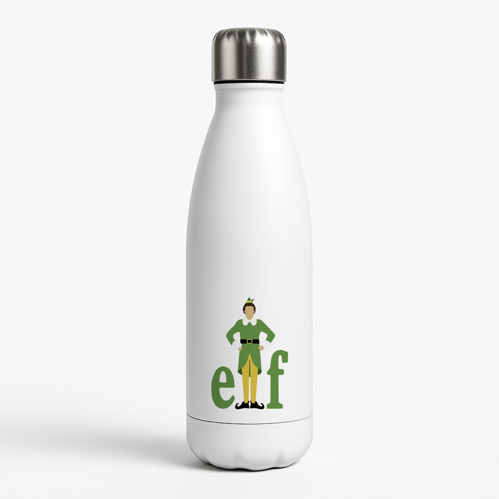 Elf Logo White Water Bottle