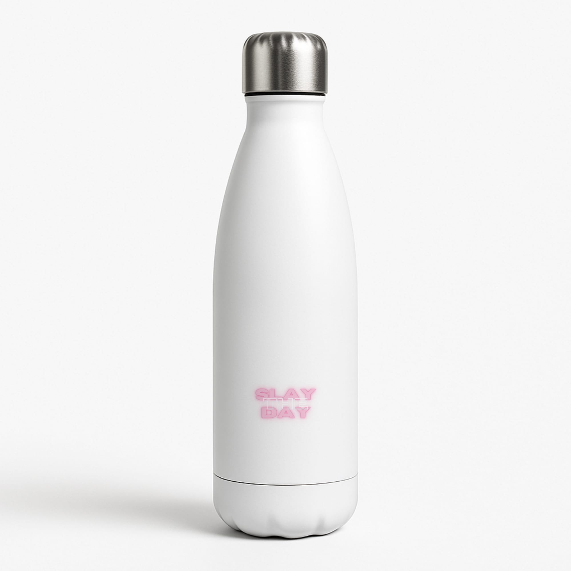 Slay The Day - Sassy Quote White Water Bottle