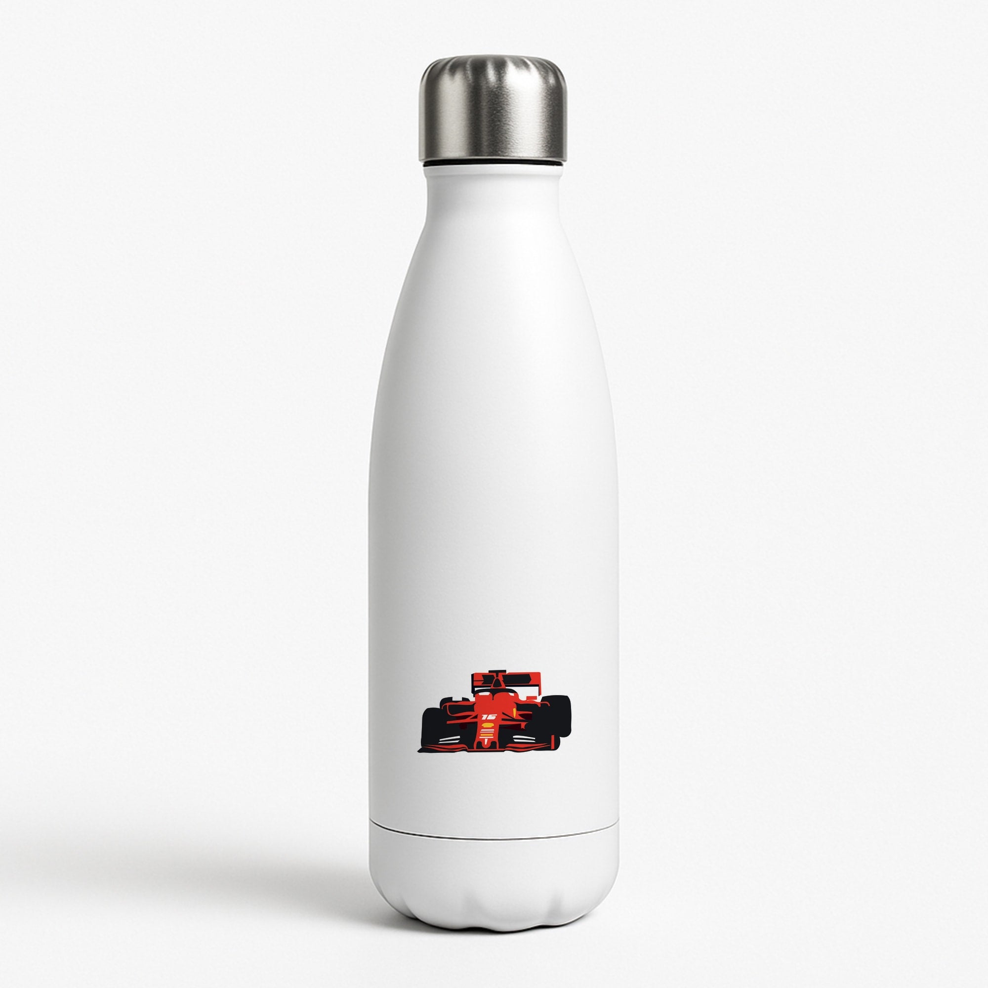F1 Car White Water Bottle