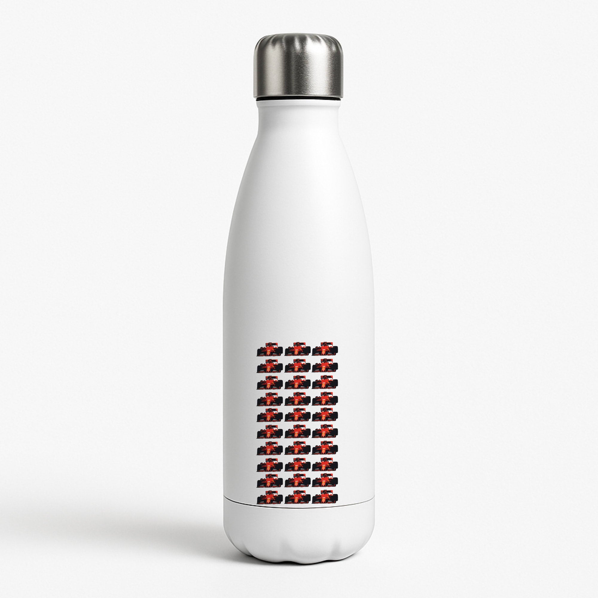 F1 Car Collage White Water Bottle