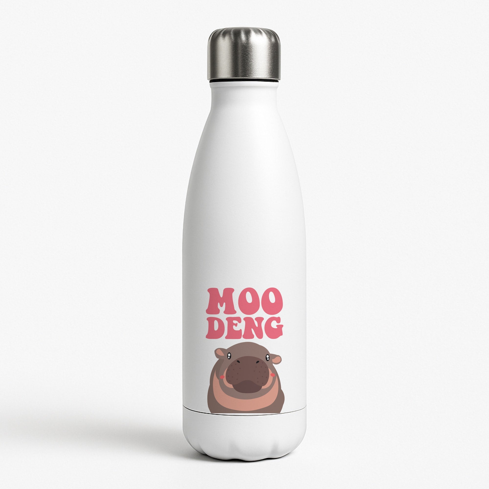 Moo Pink White Water Bottle