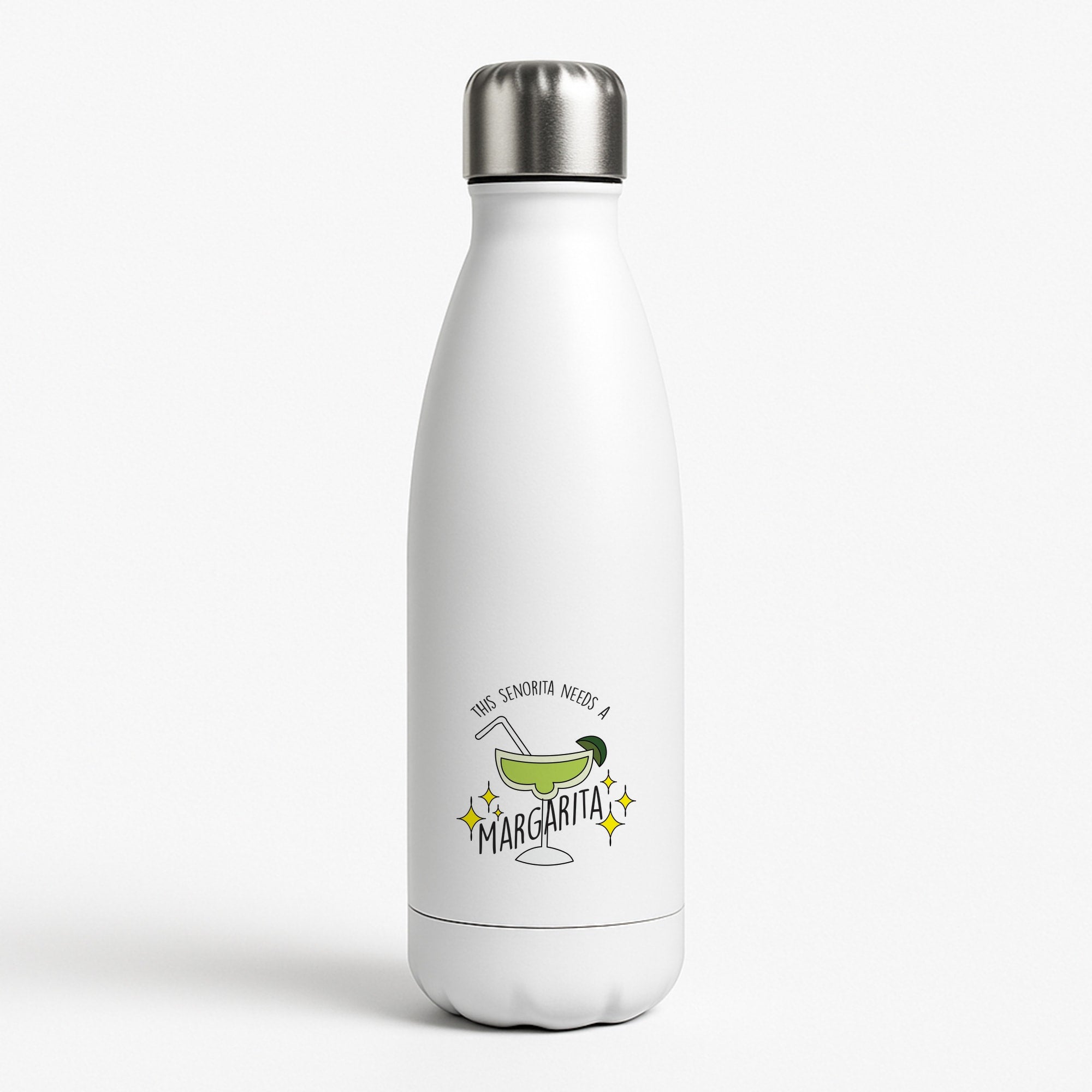 This Senorita Needs A Margarita - Funny Quotes White Water Bottle