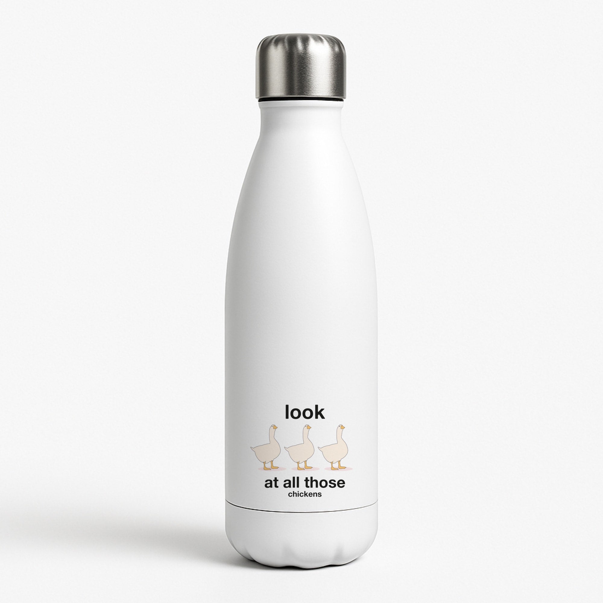 Look At All Those Chickens - Memes White Water Bottle