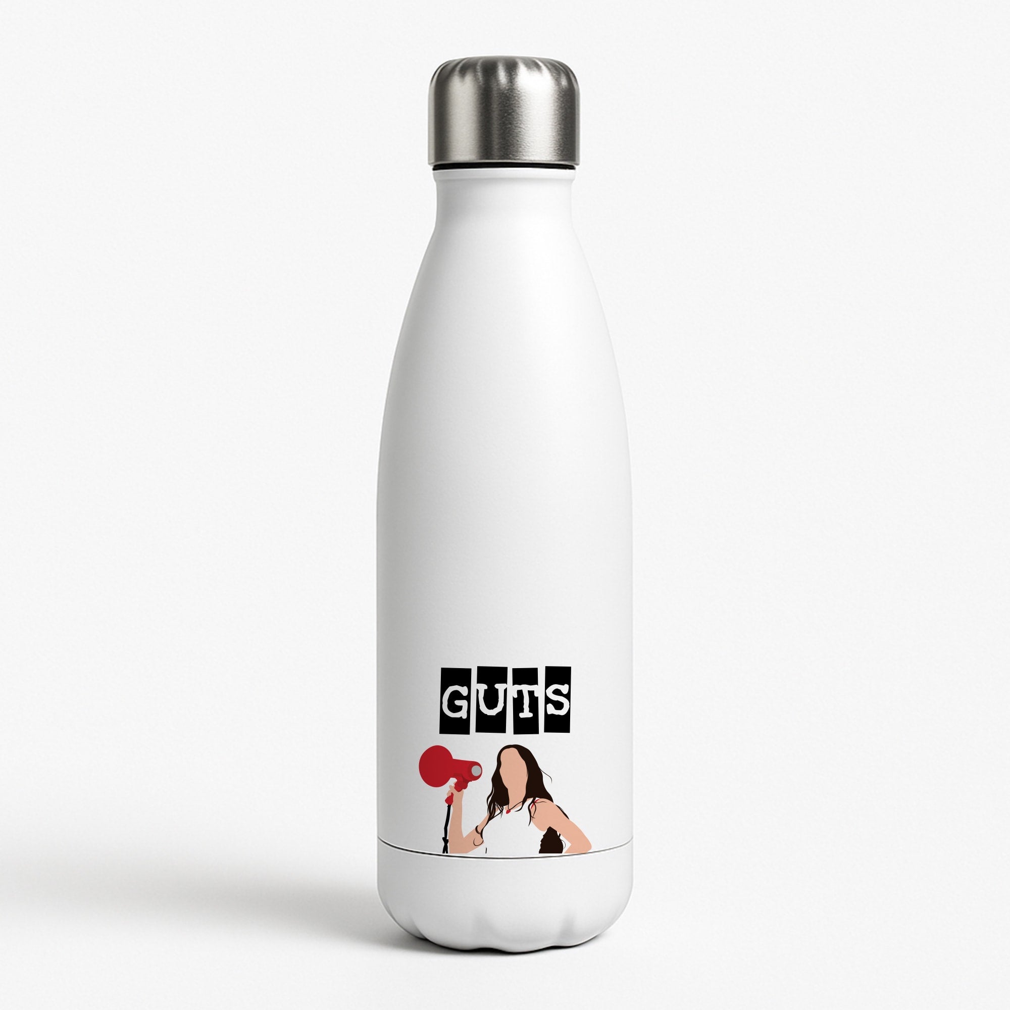 Olivia Red Megaphone White Water Bottle