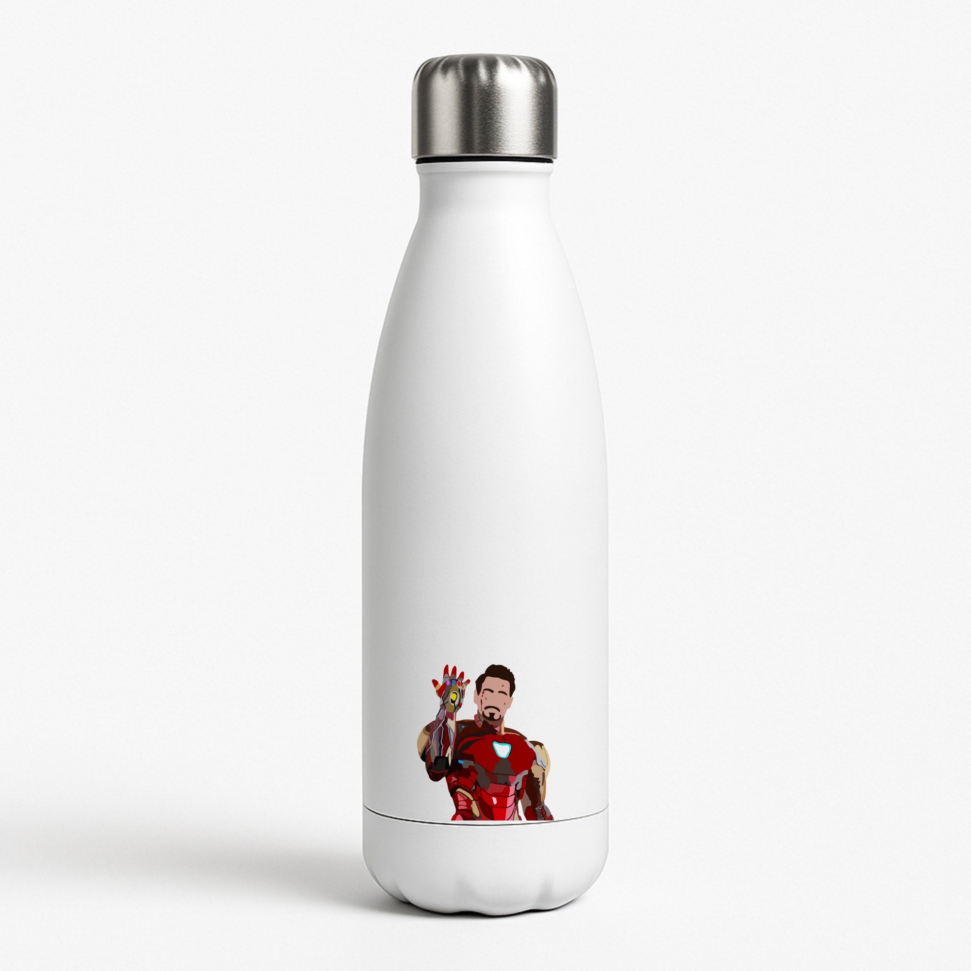 Iron Man White Water Bottle