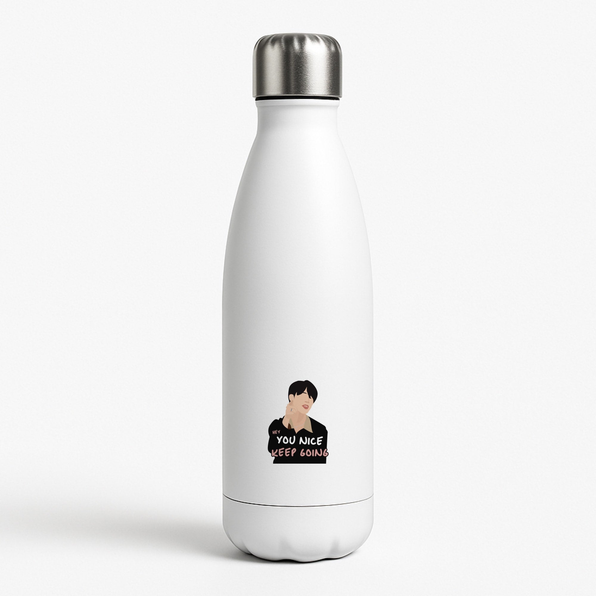 You Nice Keep Going - K Pop White Water Bottle