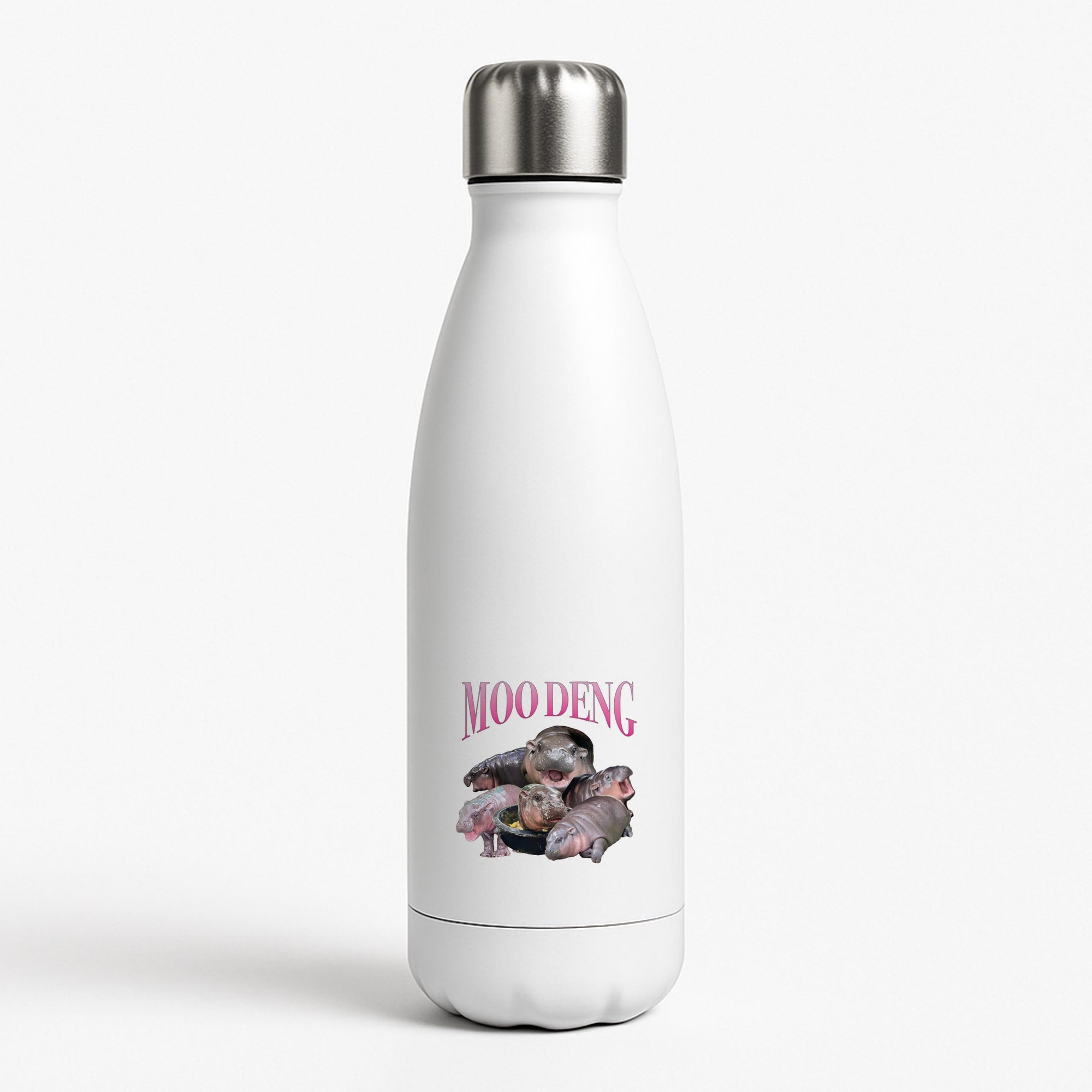 Moo Collage White Water Bottle