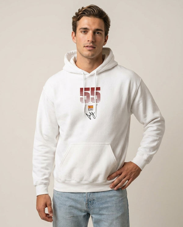 Sainz - F1 Hoodie — White Front, worn