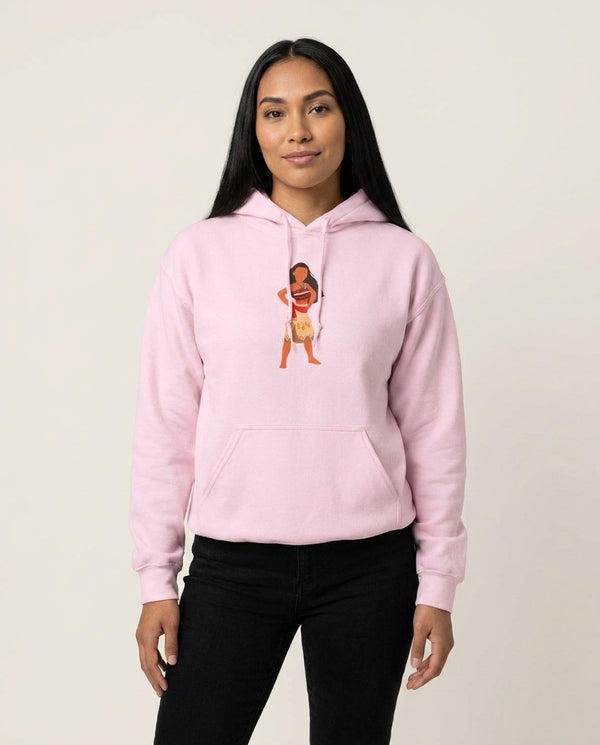 Pacific Voyager Hoodie — Pink Front, worn