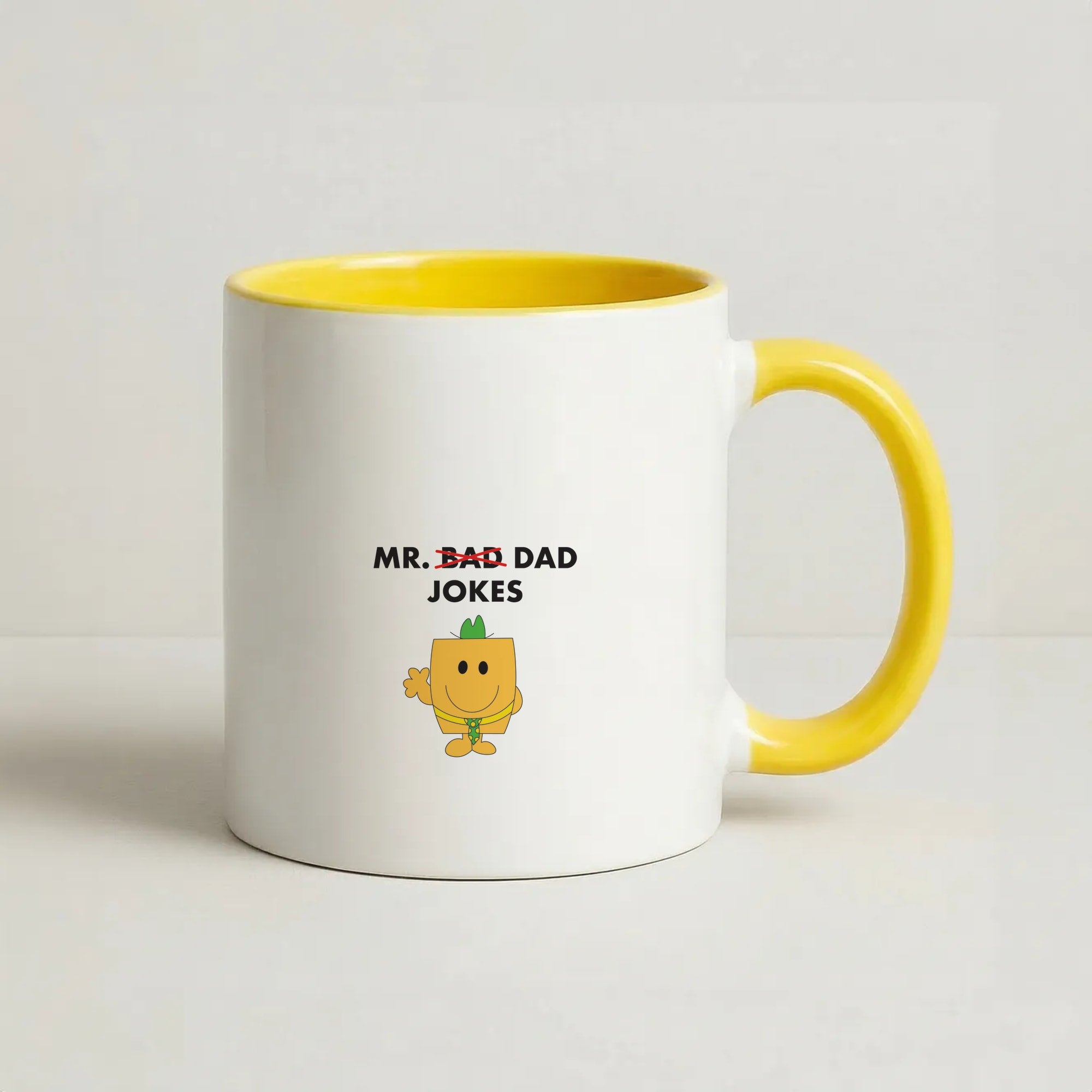 Mr Dad Jokes - Personalised Father's Day Coffee Yellow Mug