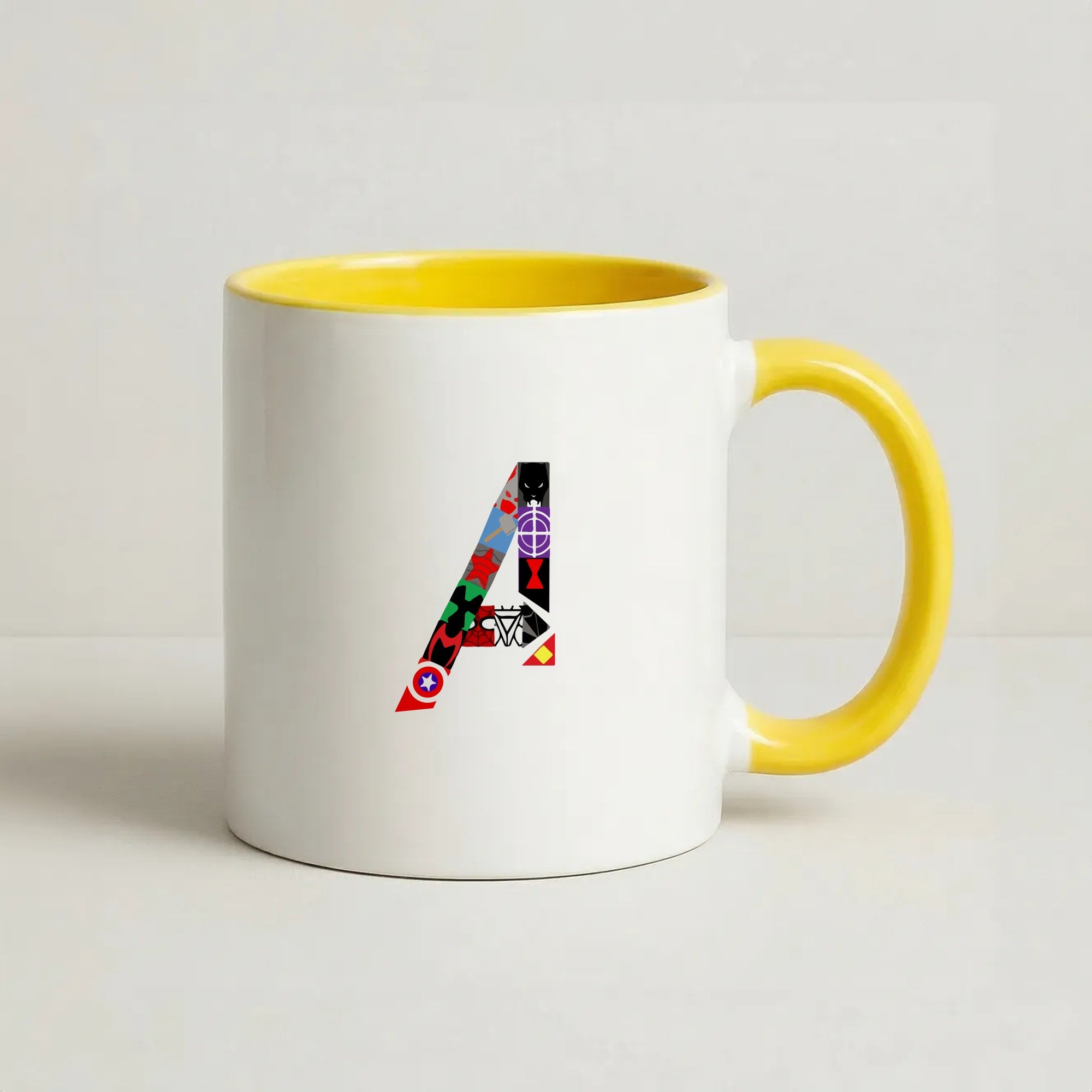 Avengers Logo - Marvel Coffee Yellow Mug