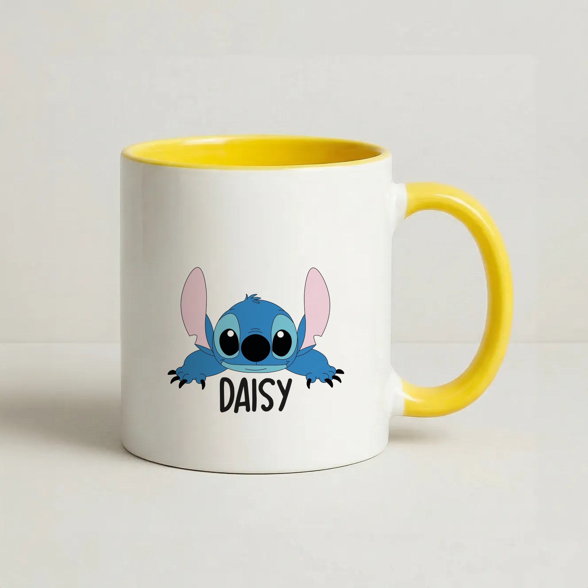 Blue Alien - Personalised Disney Coffee Yellow Mug