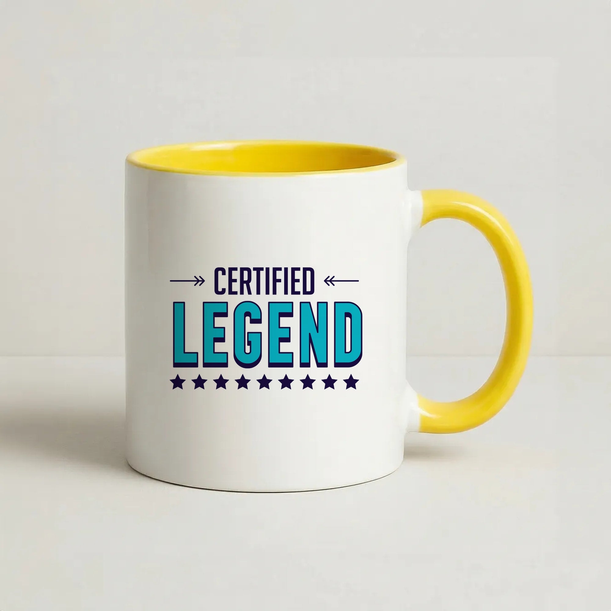 Certified Legend Coffee Yellow Mug