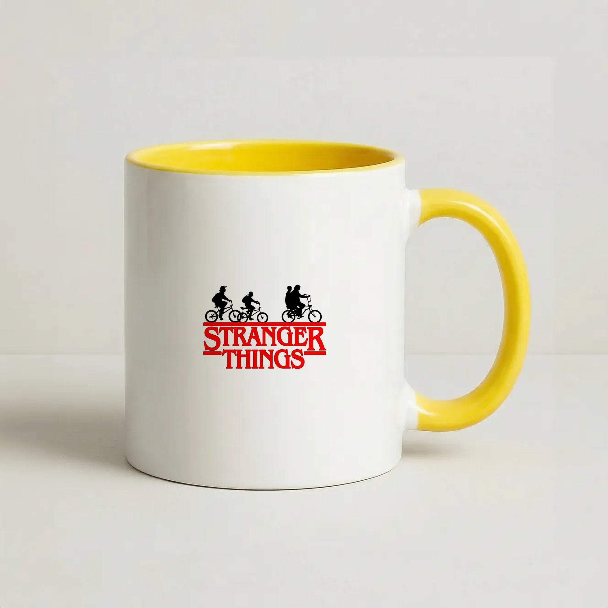 Stranger Cycling Logo Coffee Yellow Mug