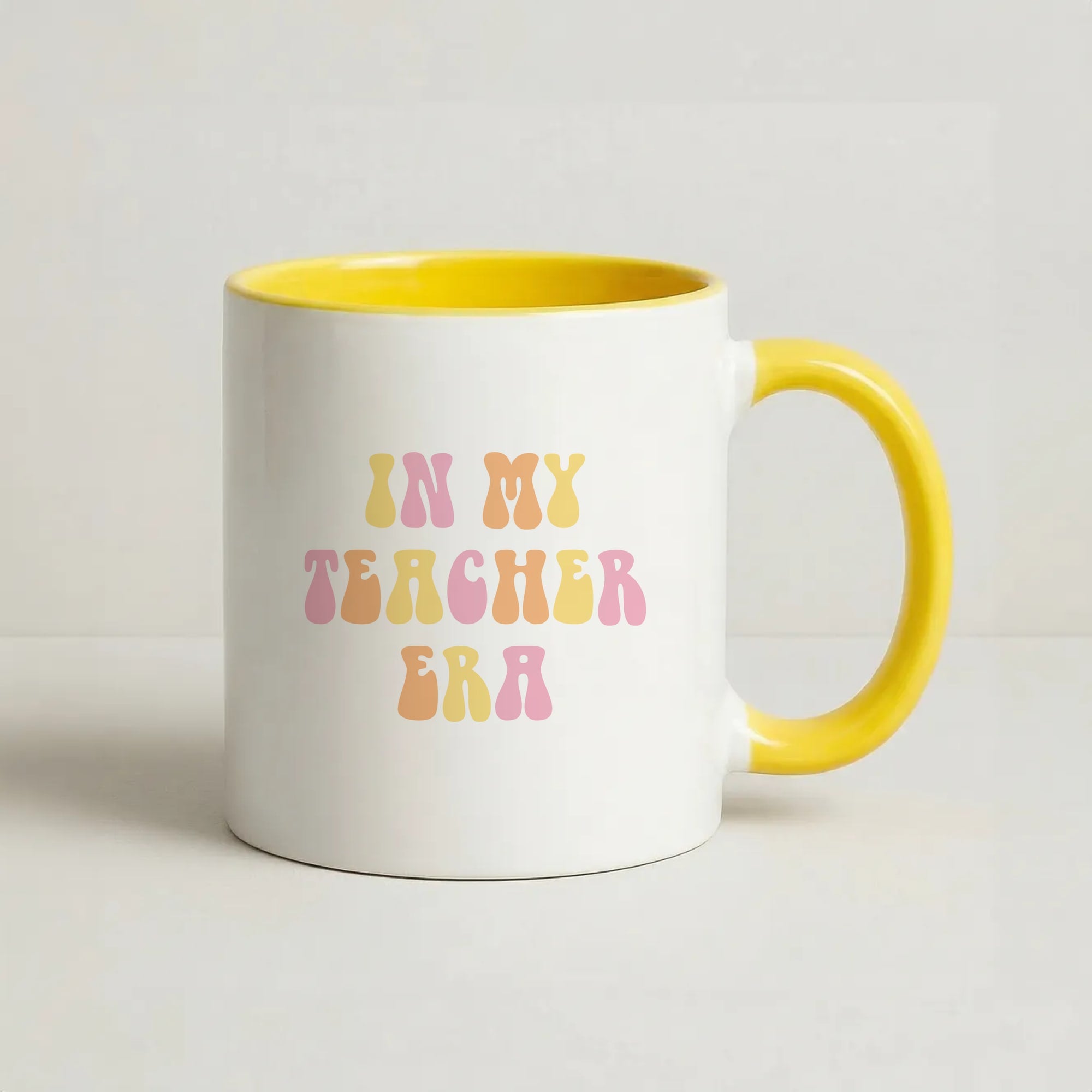 In My Teacher Era Coffee Yellow Mug
