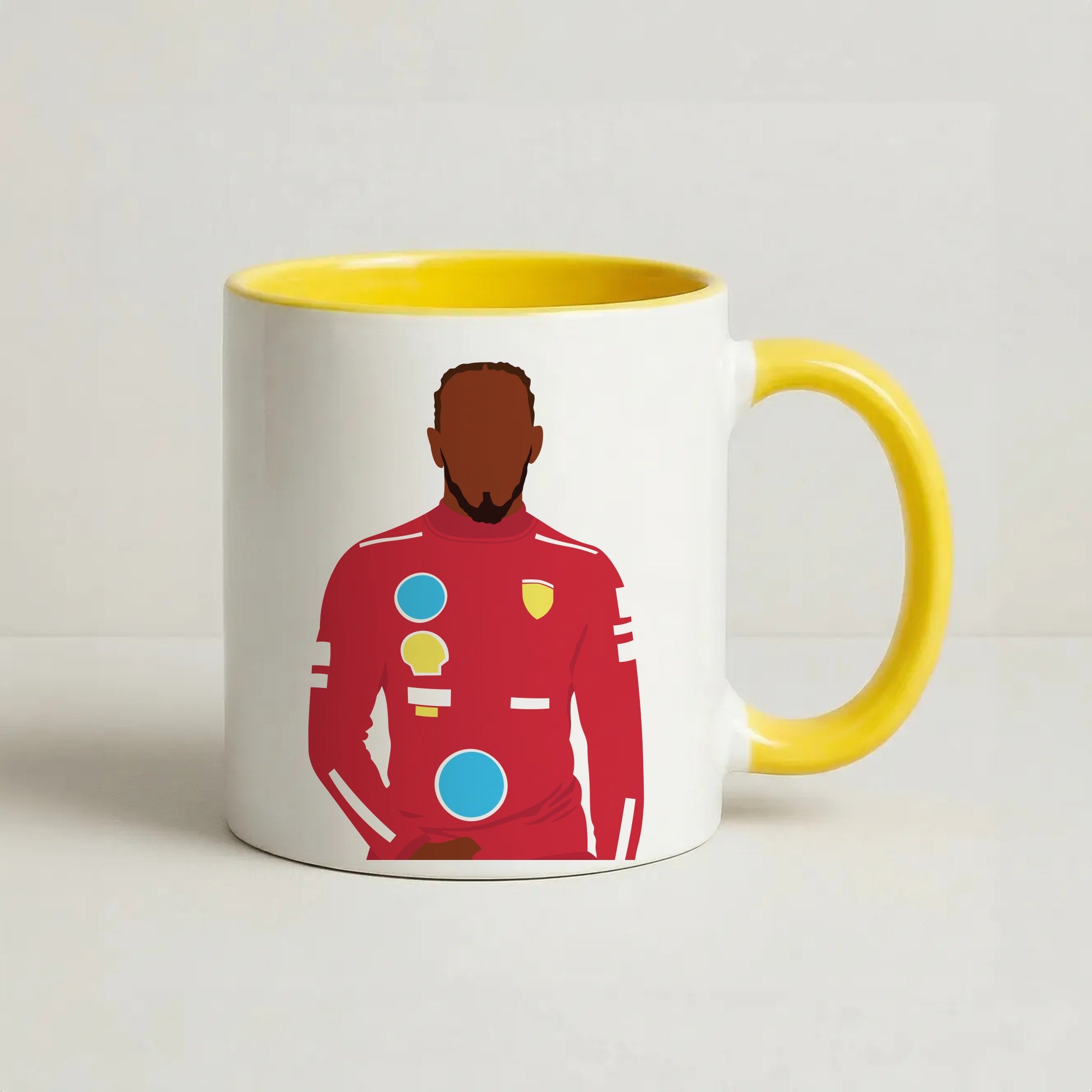 Hamilton In Red Coffee Yellow Mug