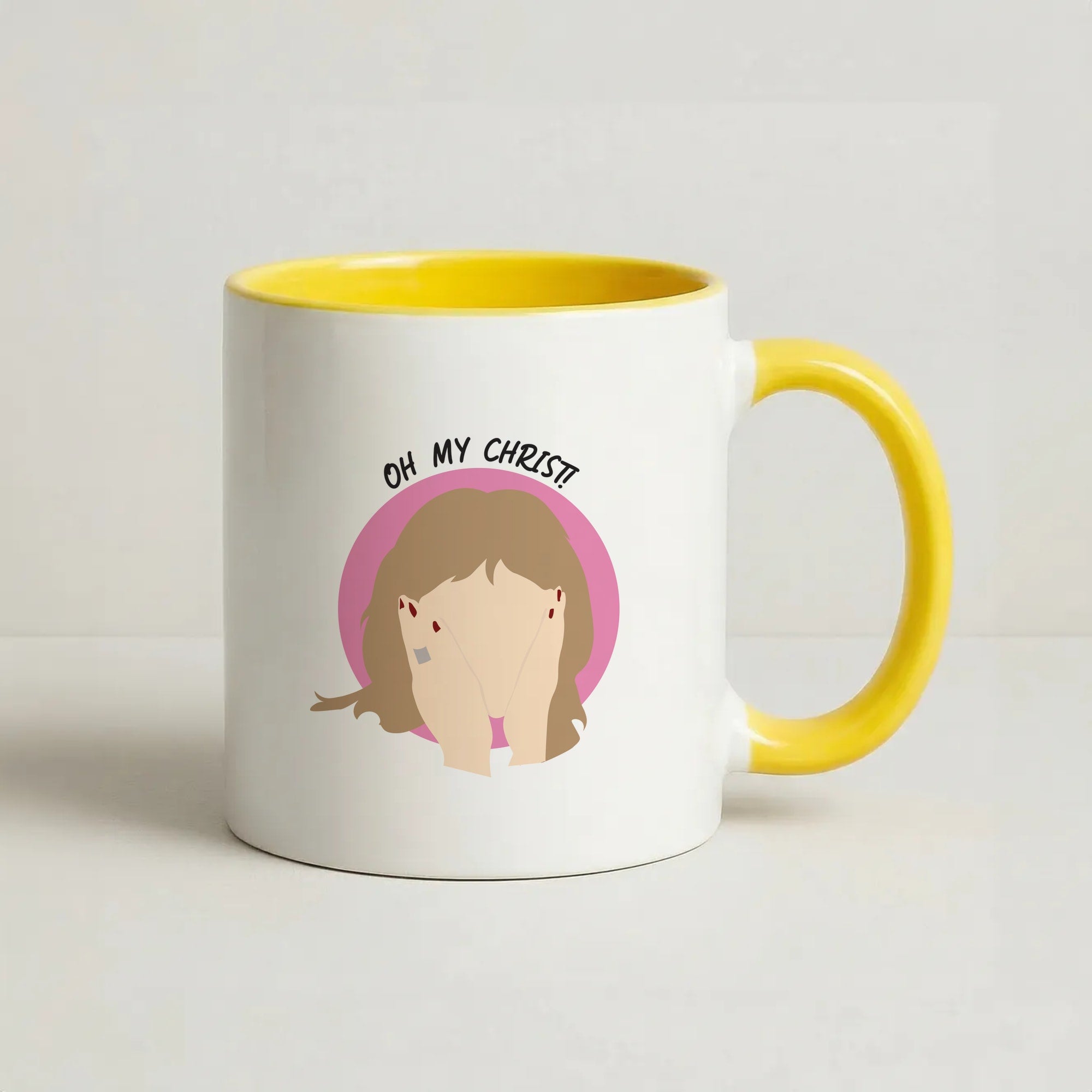 Oh My Christ! Coffee Yellow Mug
