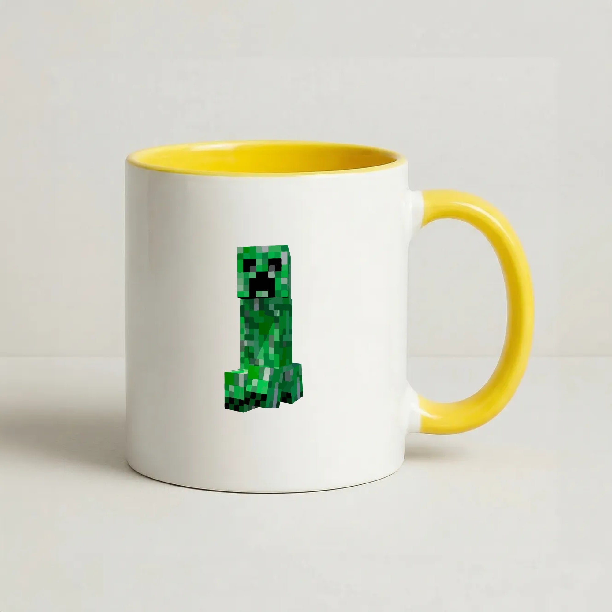 Mining Creeper Coffee Yellow Mug