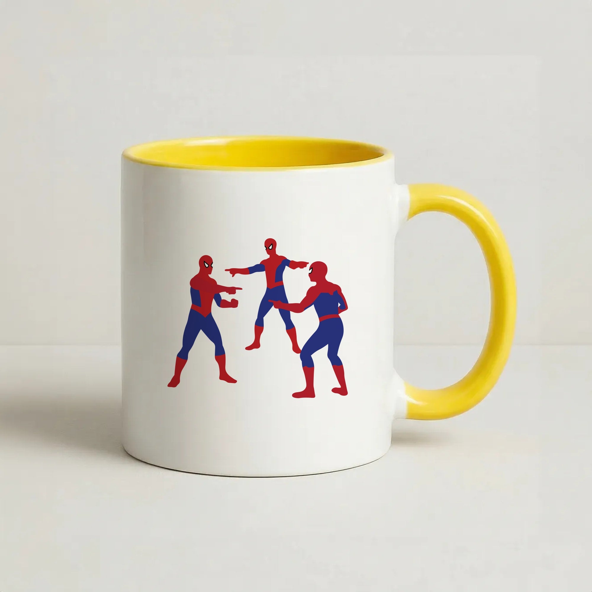 Spider Hero Pointing Meme Coffee Yellow Mug