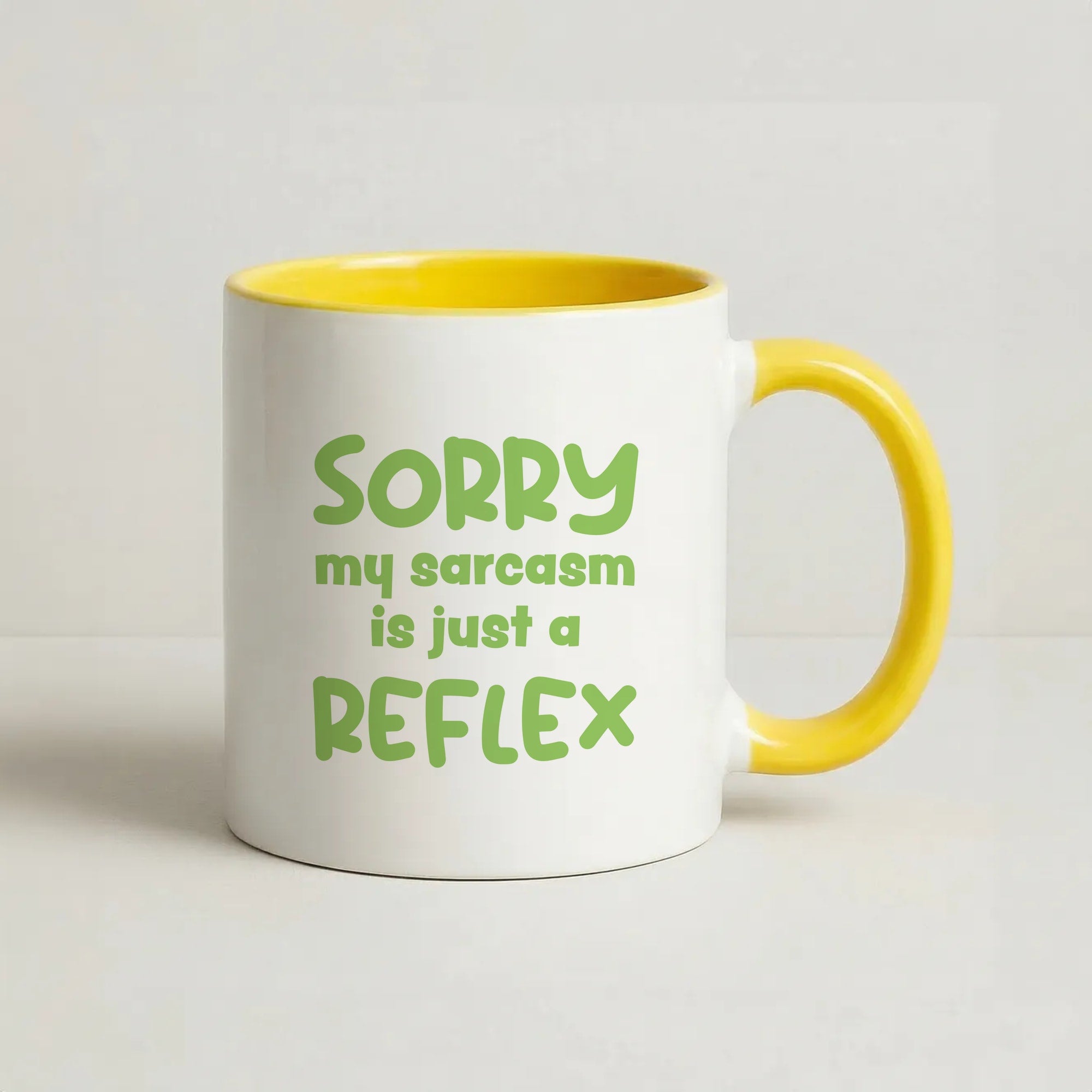 Sorry My Sarcasm Coffee Yellow Mug
