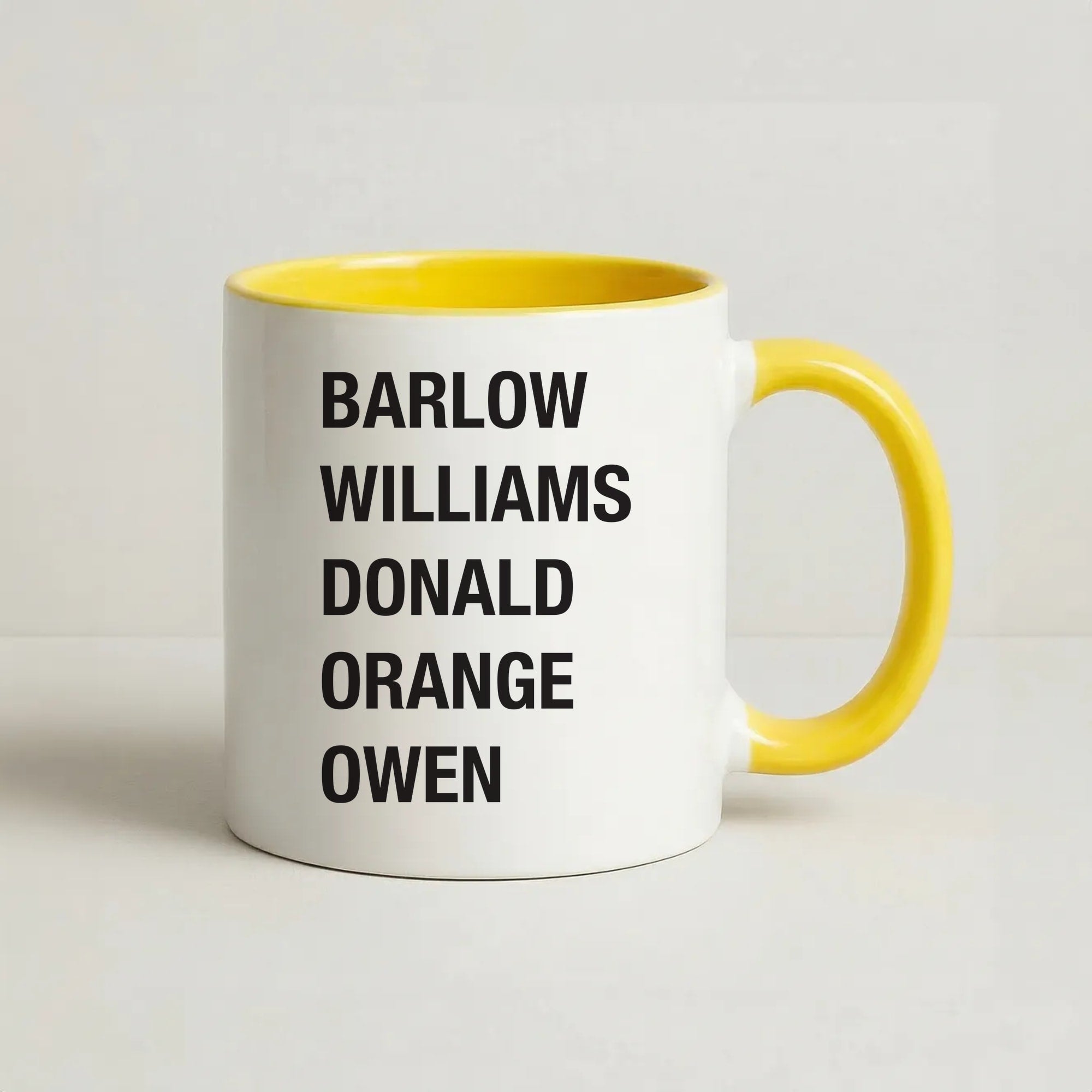 Take Band Members Names Coffee Yellow Mug