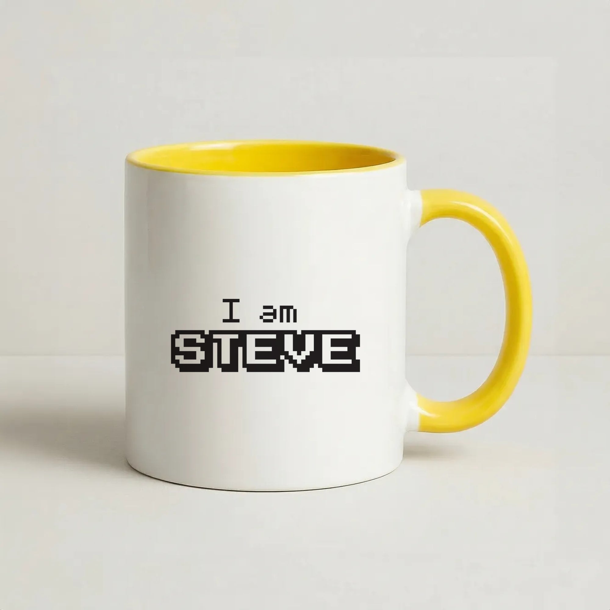 I Am Steve Coffee Yellow Mug