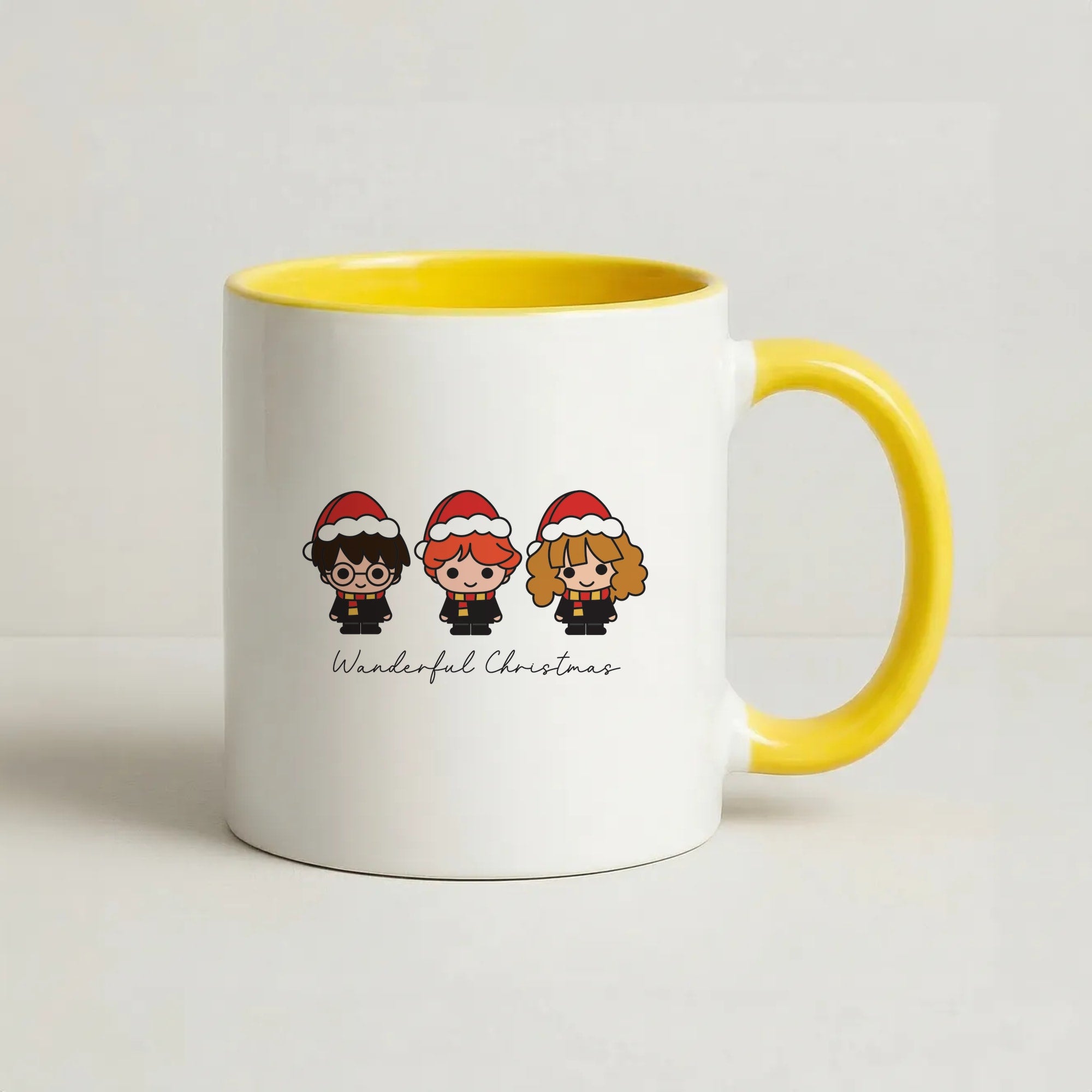 Wizards With Christmas Hats Coffee Yellow Mug