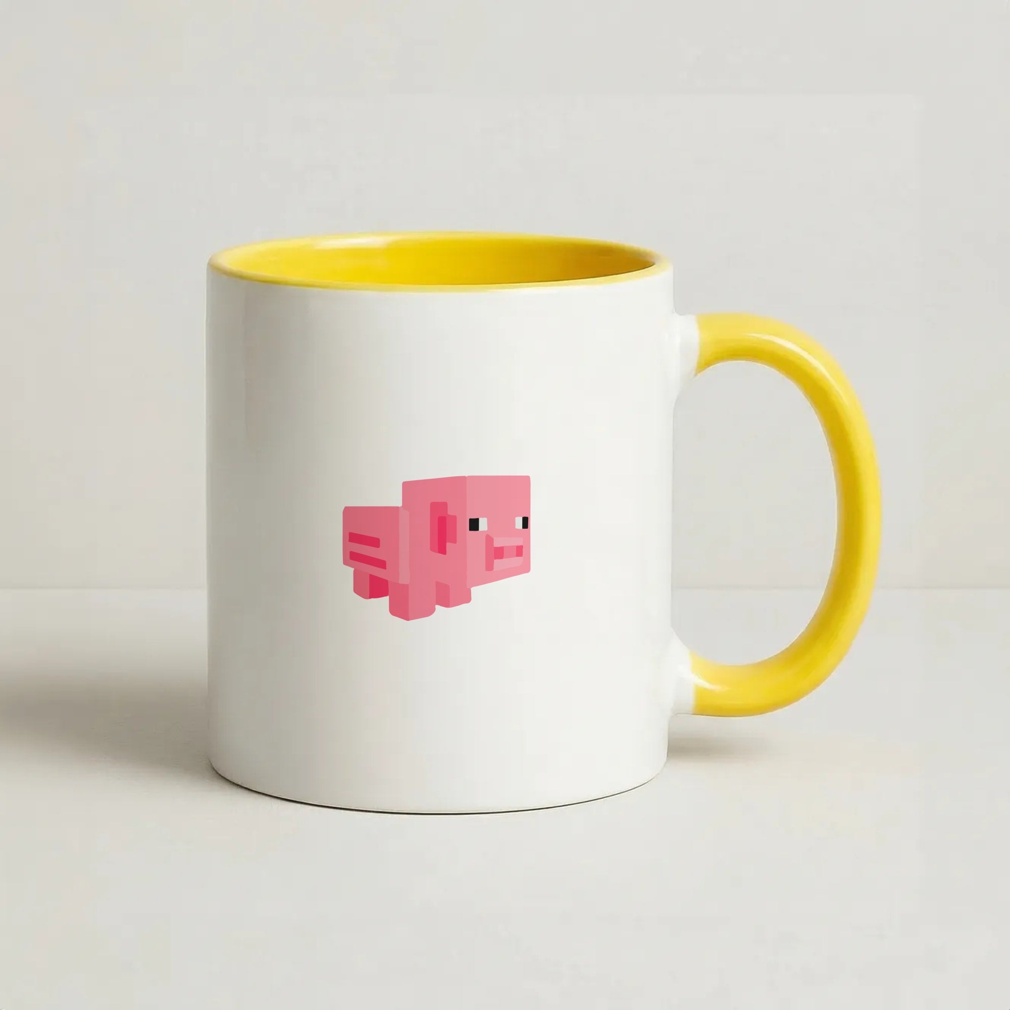 Mining Pig Coffee Yellow Mug