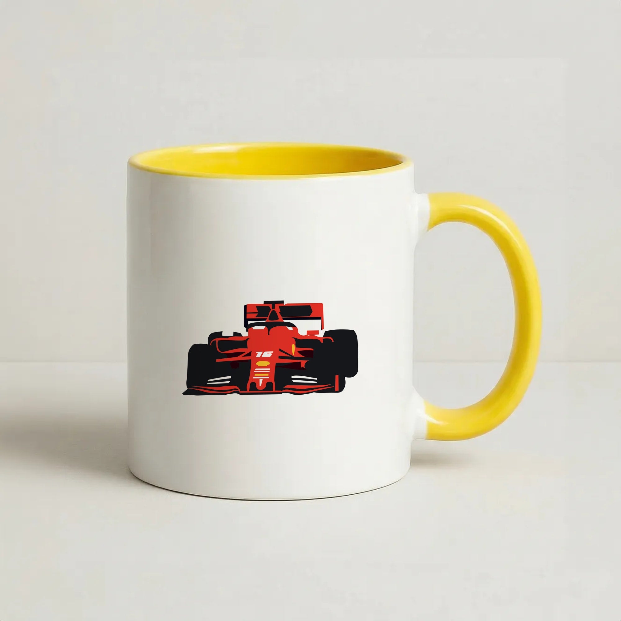 F1 Car Coffee Yellow Mug