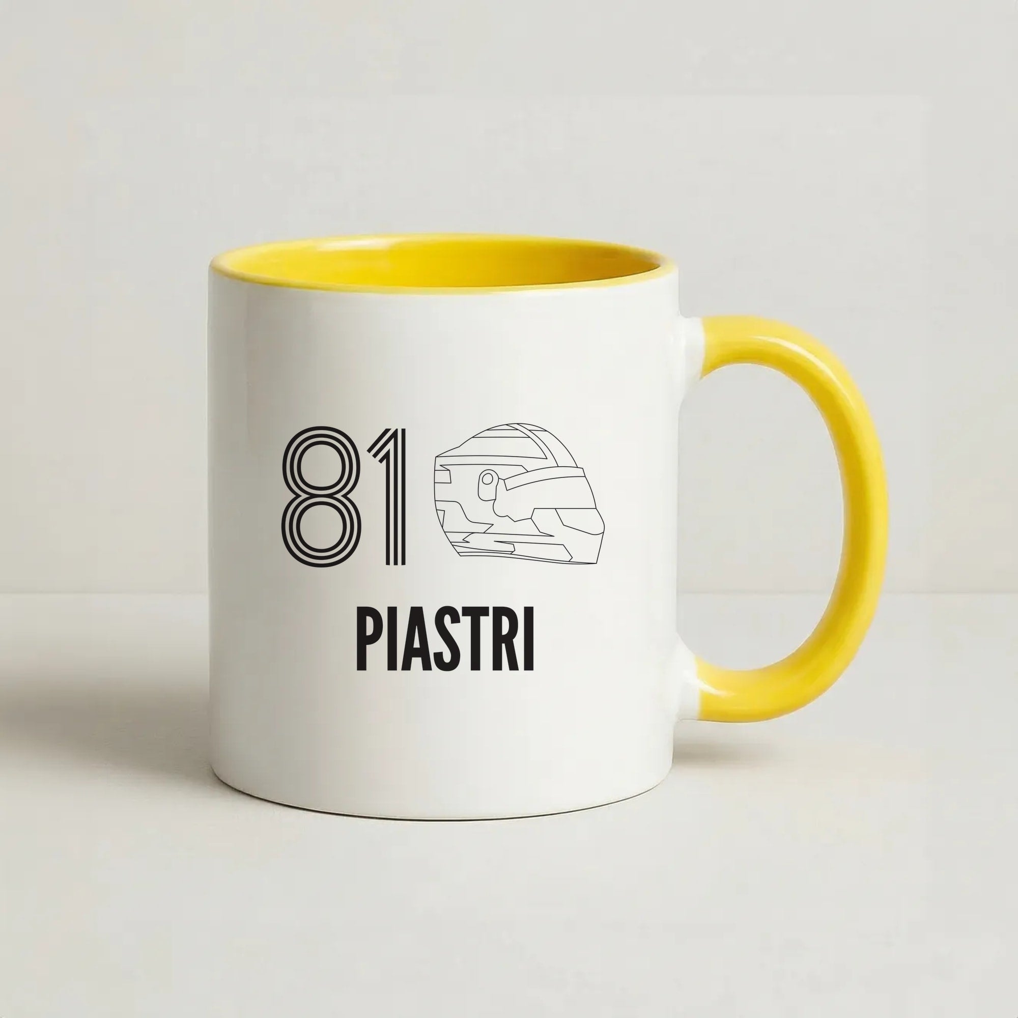 Piastri Helmet 2026 Coffee Yellow Mug