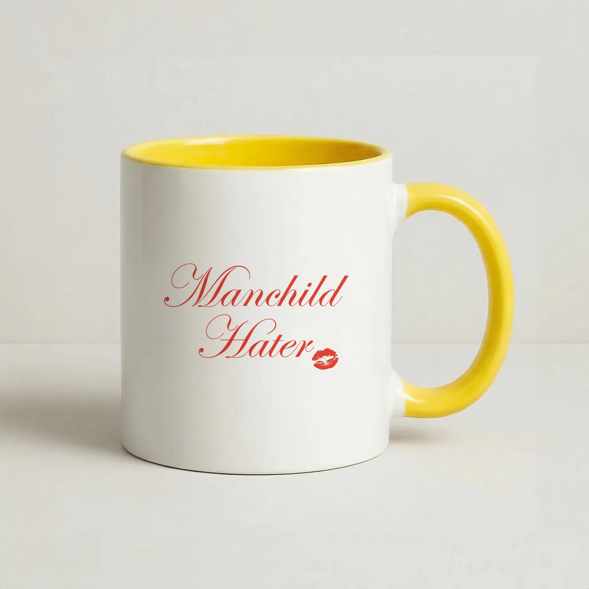 Manchild Hater Coffee Yellow Mug