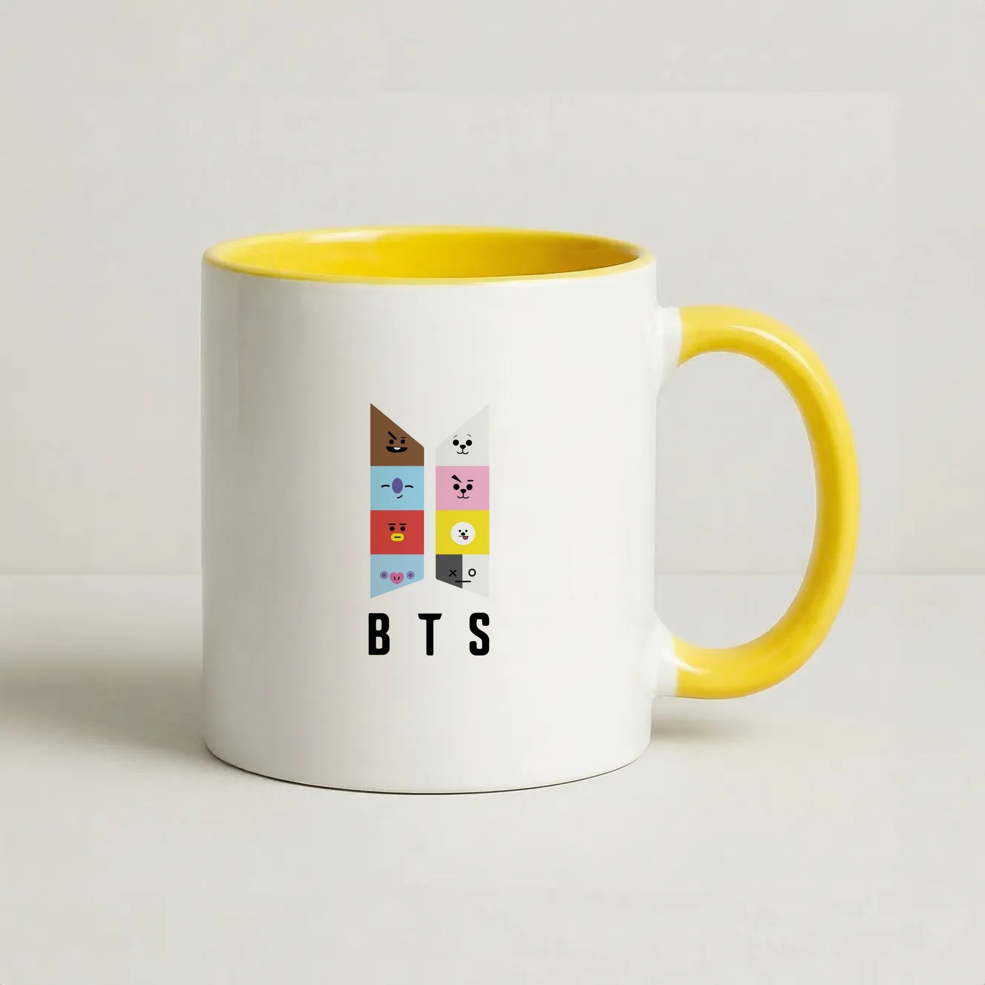 BT21 K-Pop Band Logo Coffee Yellow Mug