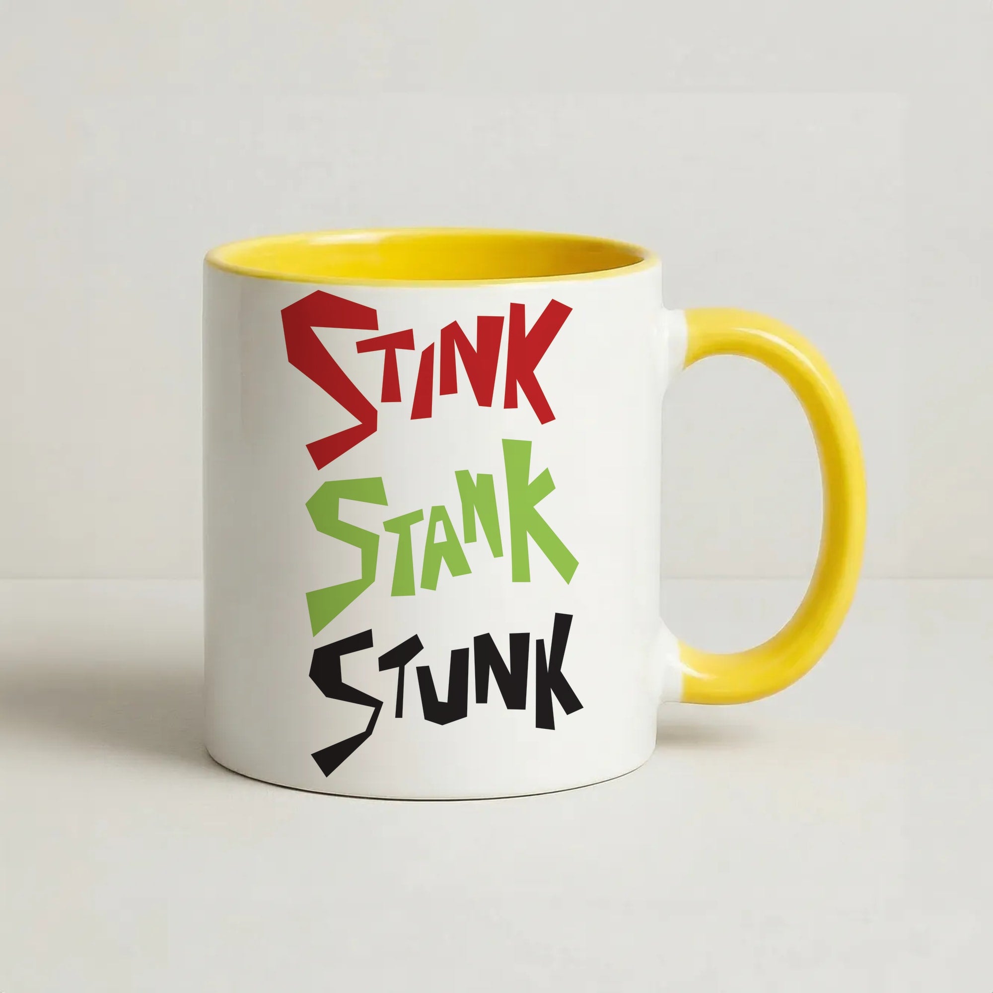 Stink, Stunk Coffee Yellow Mug