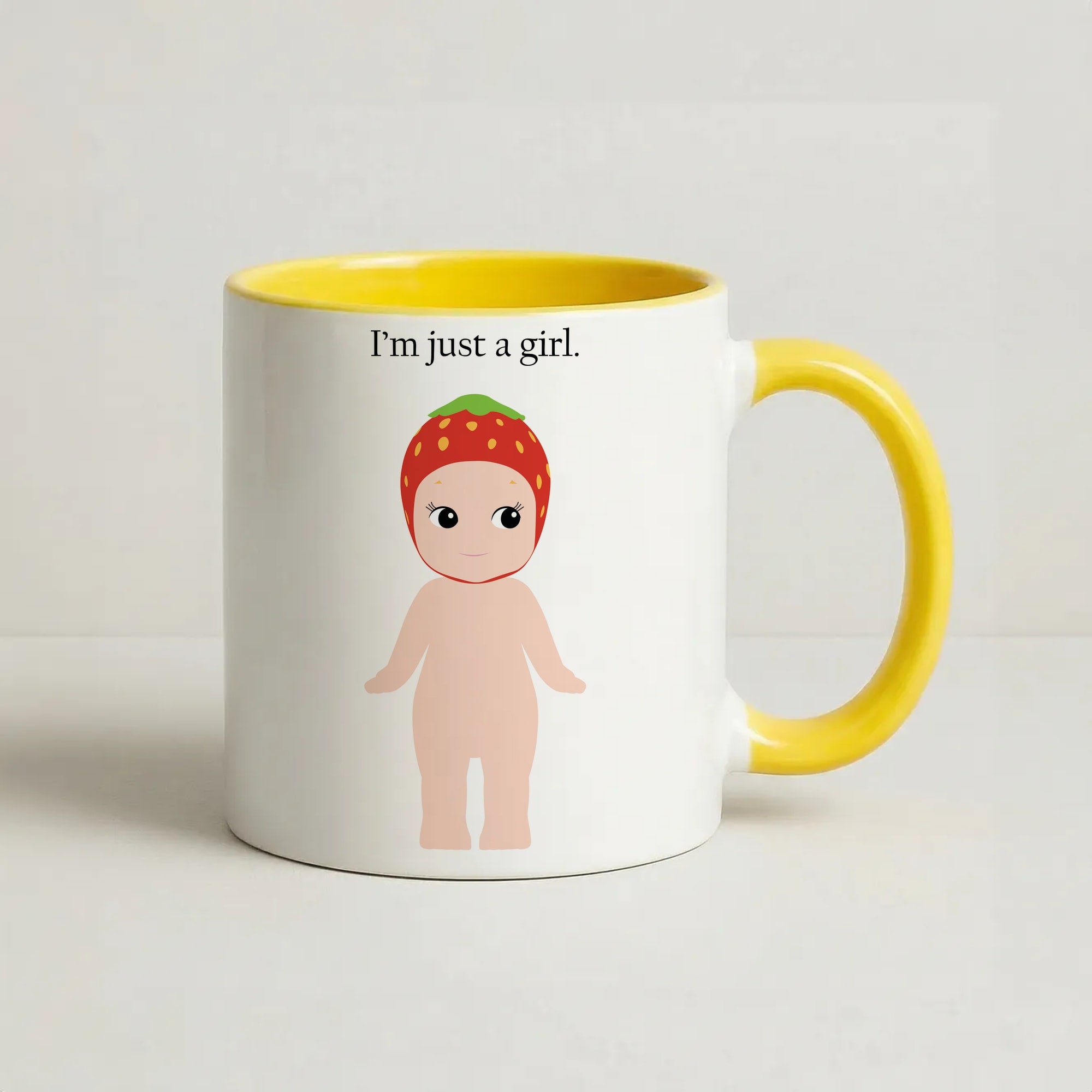 I'm Just A Girl Coffee Yellow Mug