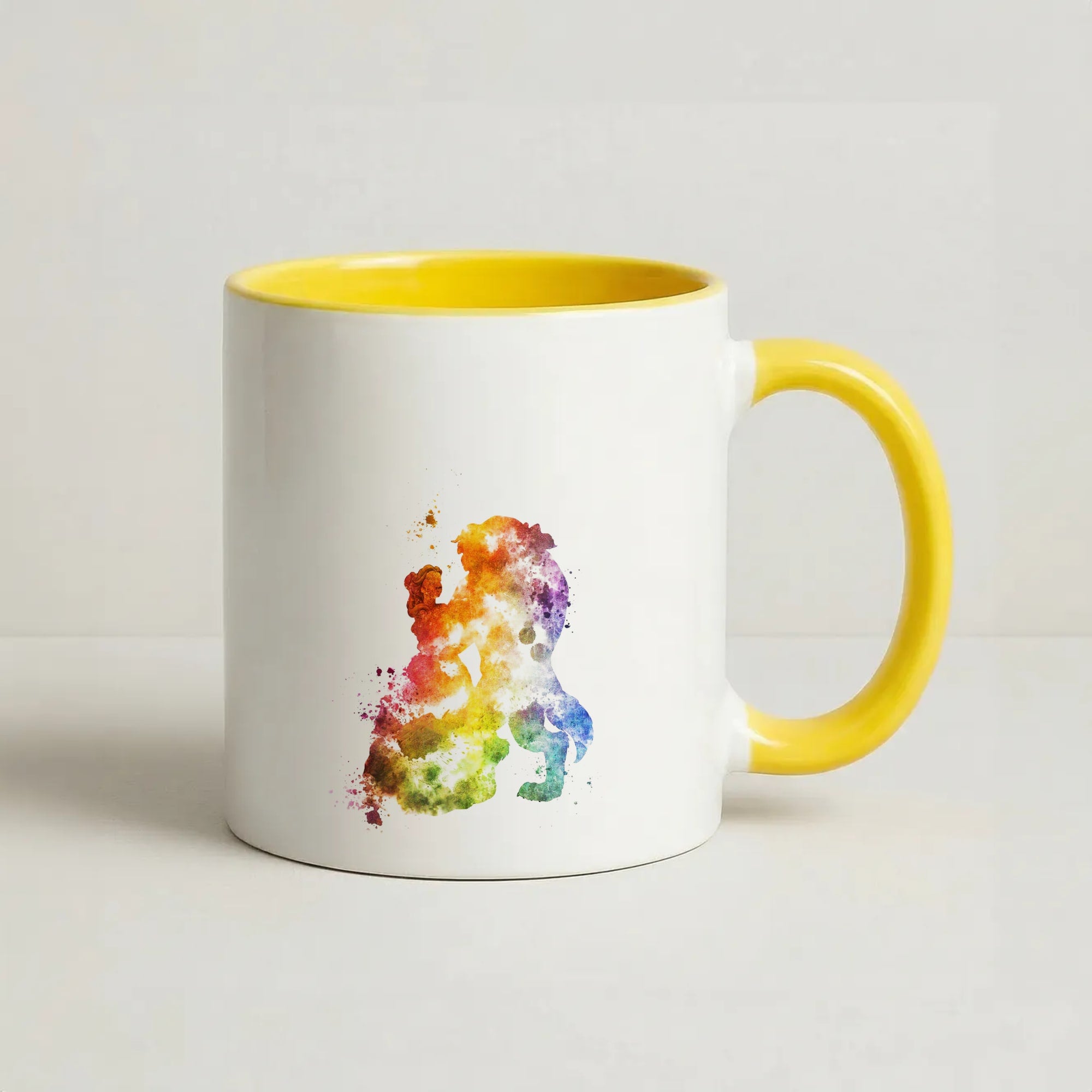 Watercolour Beauty Fairytale Coffee Yellow Mug